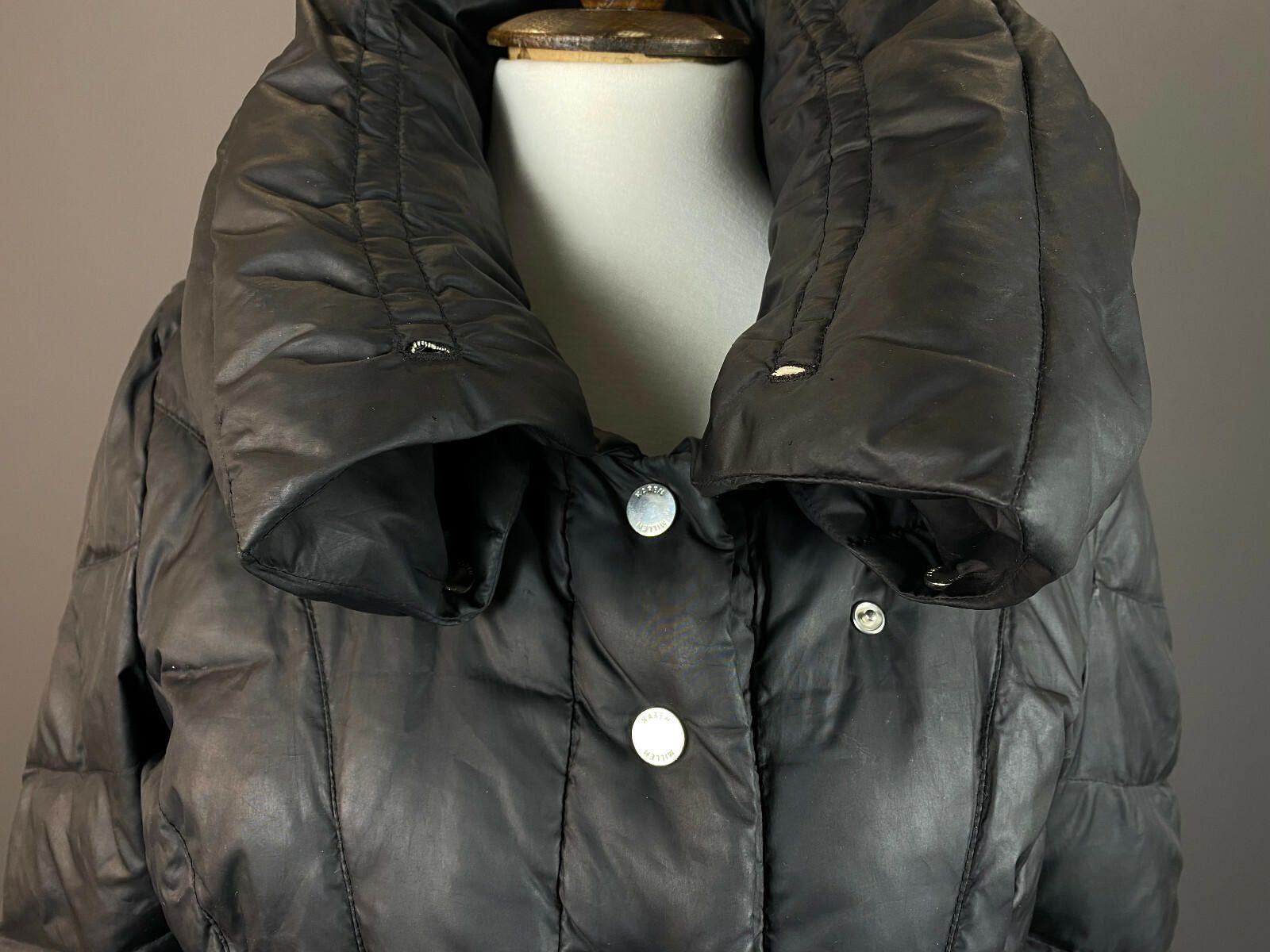 Designer Karem Millen Black Button Down Quilted Puffer Jacket Size 10 Size L / US 10 / IT 46 - 2 Thumbnail