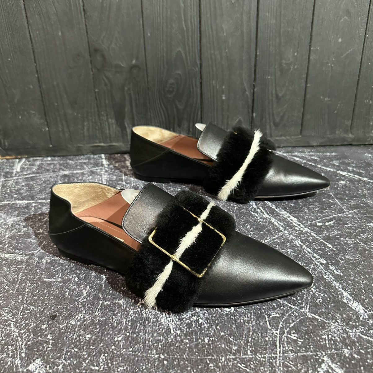Bally BALLY HAMELIA - Women’s Leather/Fur Flats Mules 38.5 size Size US 8.5 / IT 38.5 - 4 Thumbnail