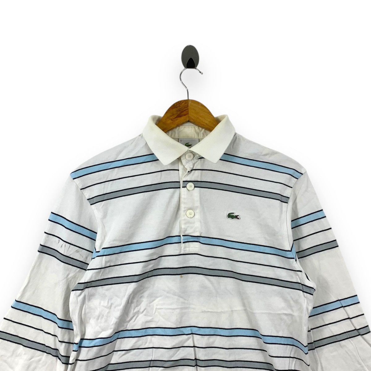 Lacoste Vintage LACOSTE FRANCE Golf Collection Striped Polo Tee Size US M / EU 48-50 / 2 - 2 Thumbnail