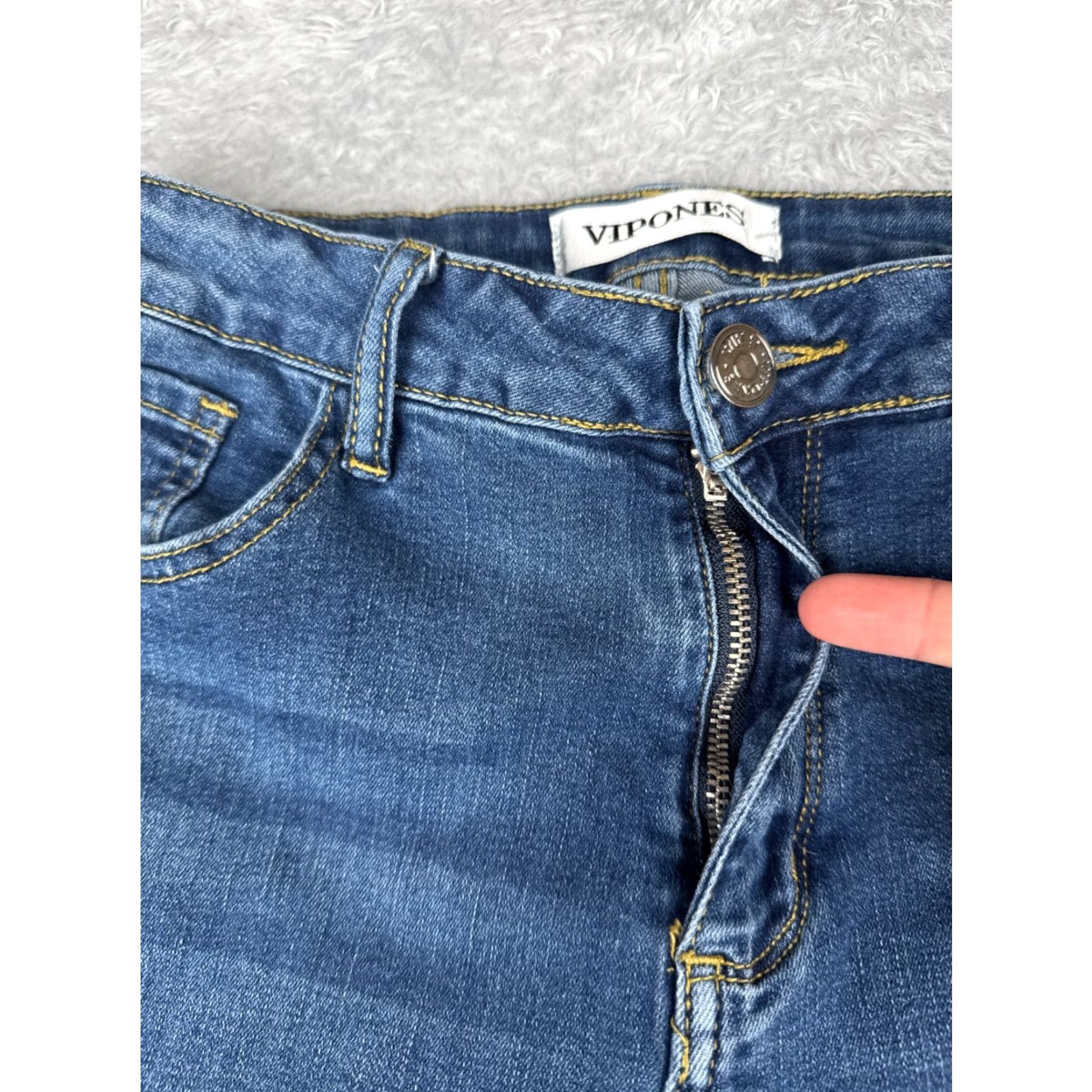 Shein Vintage SheIn Womens Jeans Flared Cotton Blend Mid Rise 28x31 Blue Denim 2010s Girls Size 32" / US 10 / IT 46 - 5 Thumbnail