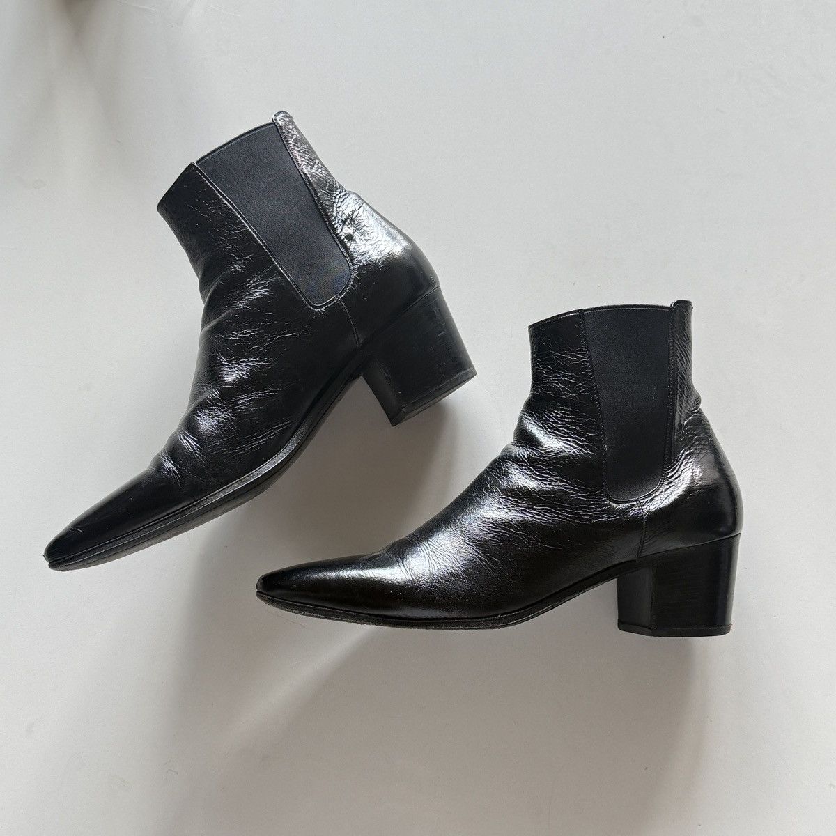 Hedi Slimane Saint Laurent French 60s Boots Heel Black