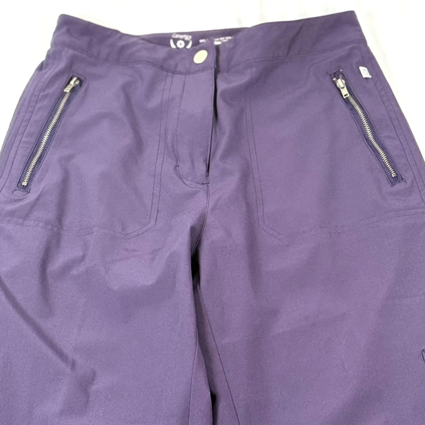 Vintage Chicos Zenergy Pants Womens Small Regular 4 Purple Cargo Zip Pocket Travel Workwear Zip Front Flex Inseam 27 Mens? Size 27" / US 4 / IT 40 - 2 Thumbnail
