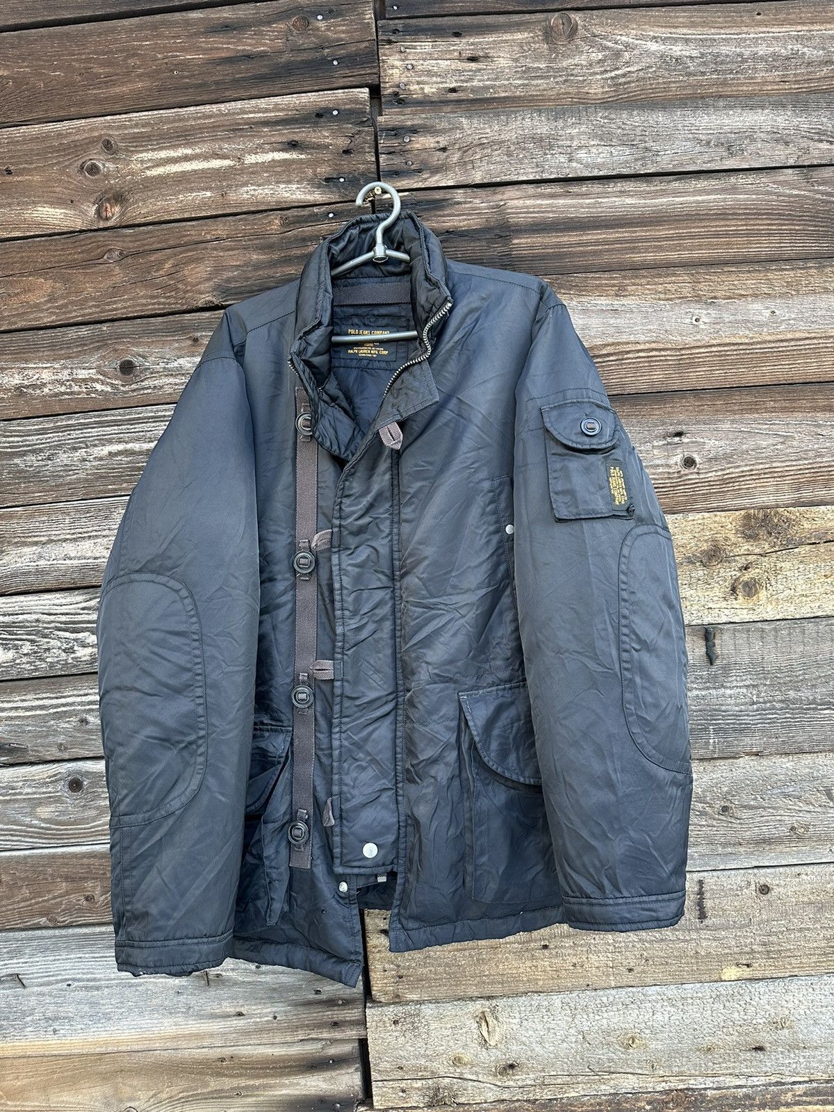 Image of Polo Jeans Company Military Surplus Down Puffer Parka Jacket in Black, Men's (Size XL)