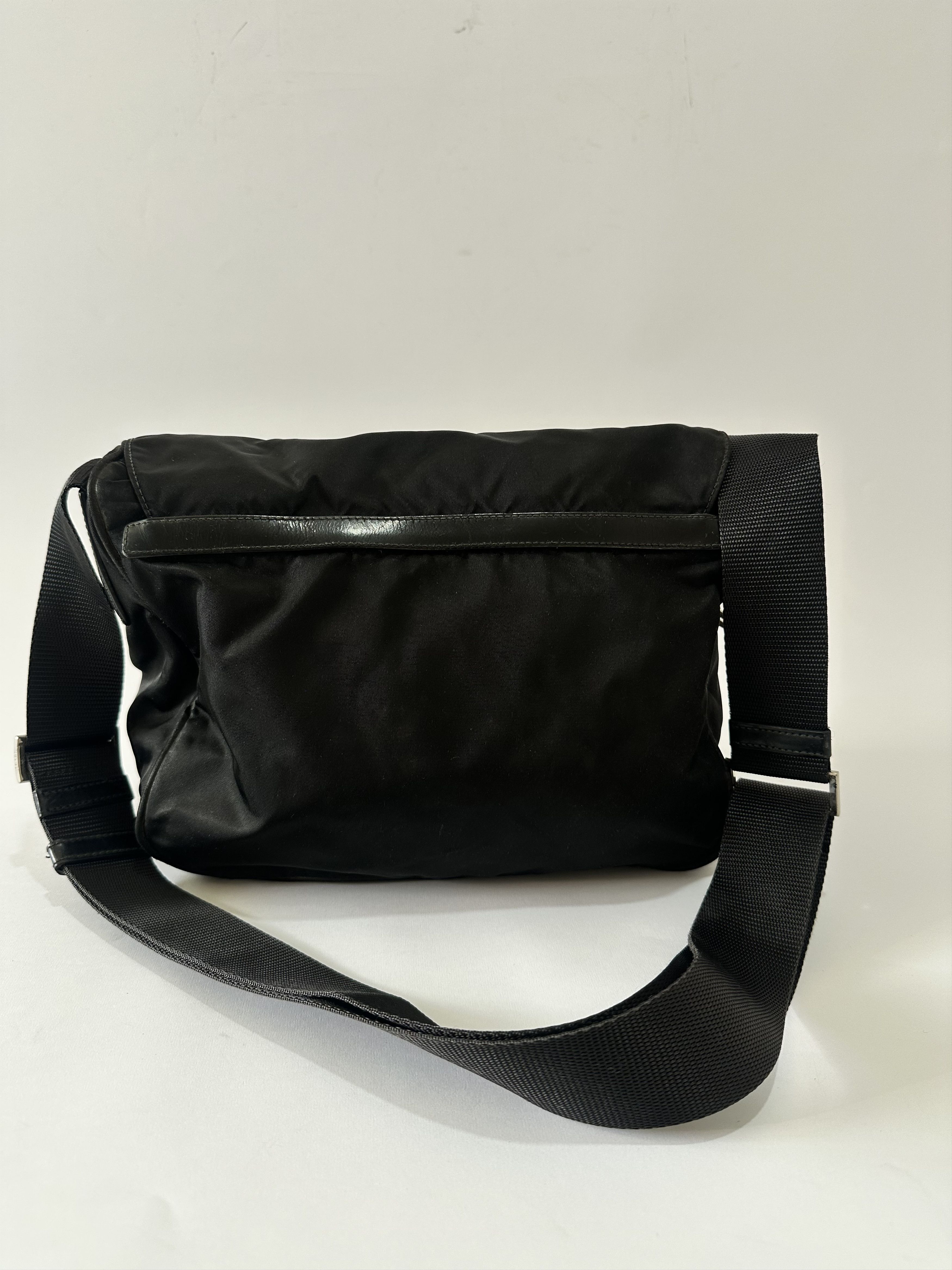 Prada PRADA Unisex Tessuto Nylon Messenger Bag Black Size ONE SIZE - 6 Thumbnail