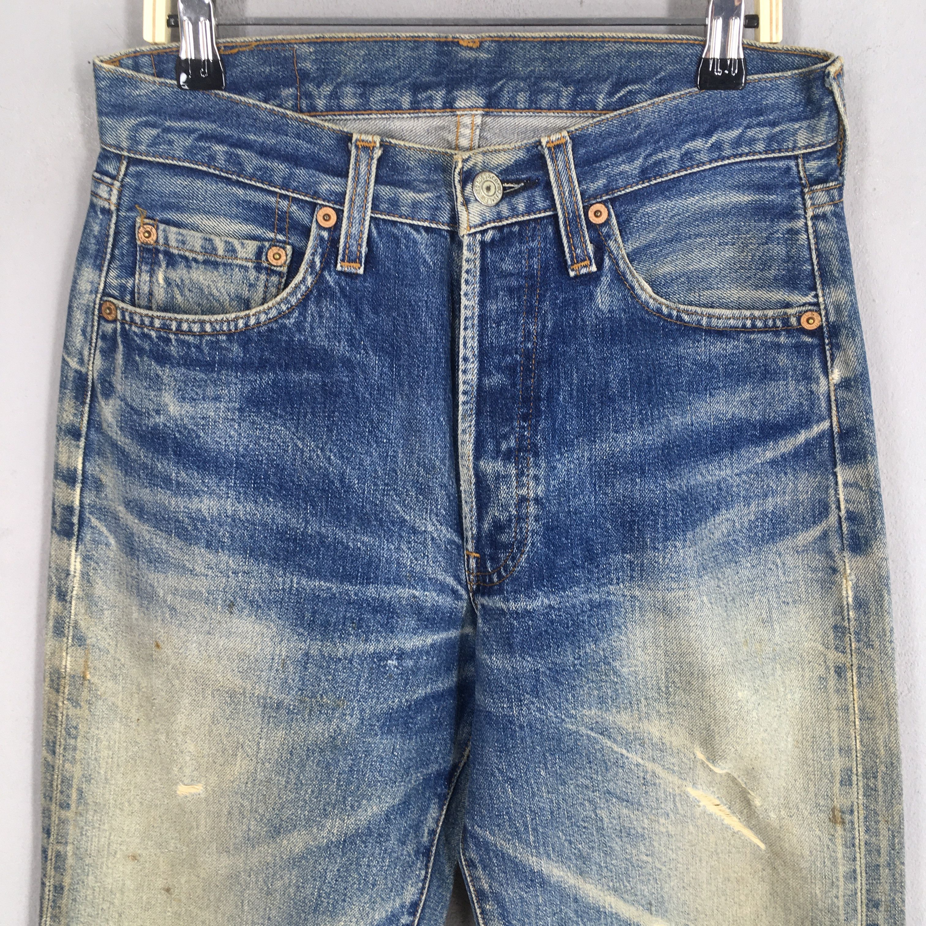 Levi's Size 27x30 Vintage Levi's 501 Big E Redline Blue Jeans S1915 Size 27" / US 4 / IT 40 - 2 Thumbnail