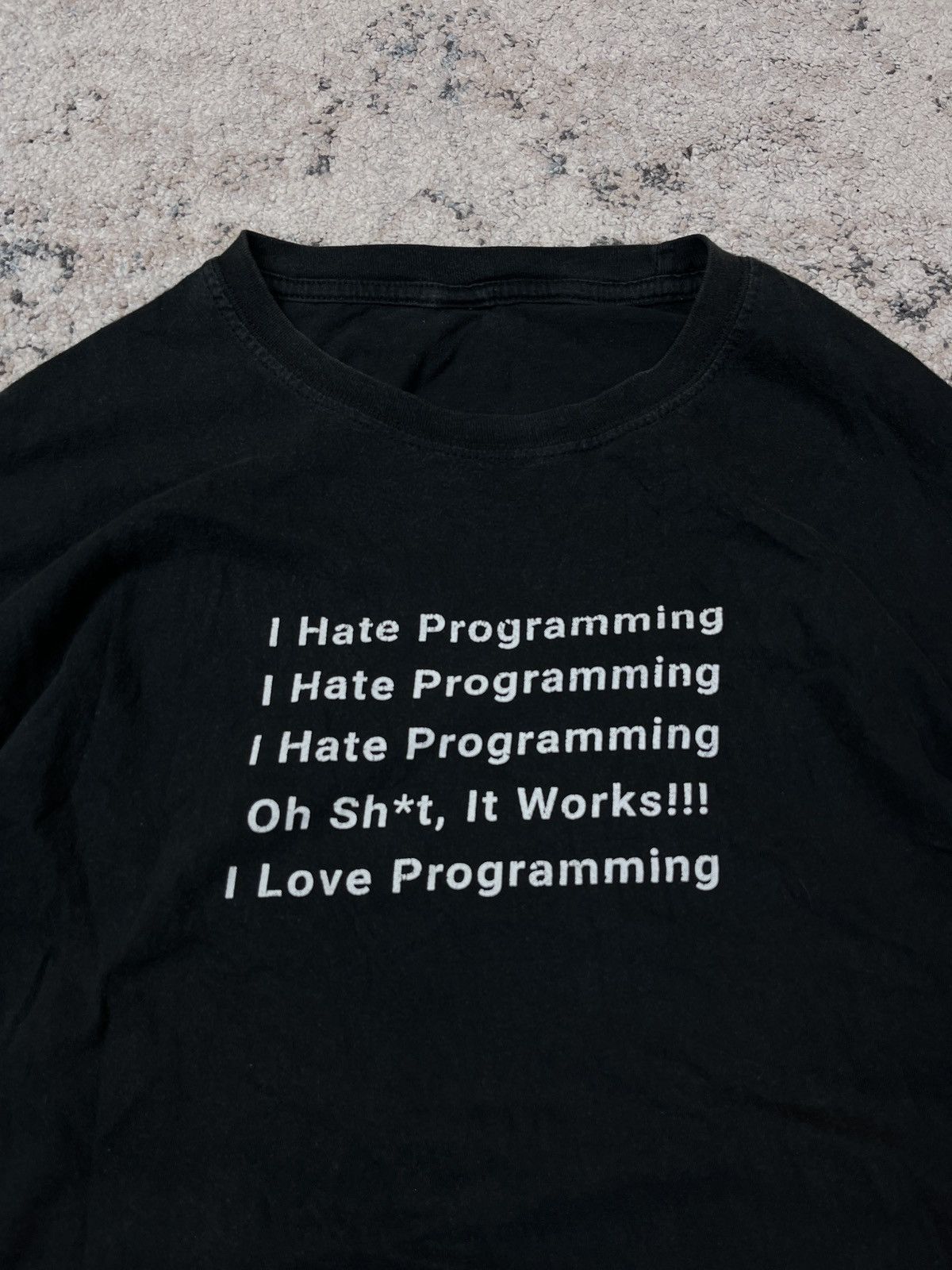 Vintage I HATE PROGRAMMING 2000s TEE - LOT № 753 Size US XXL / EU 58 / 5 - 3 Thumbnail
