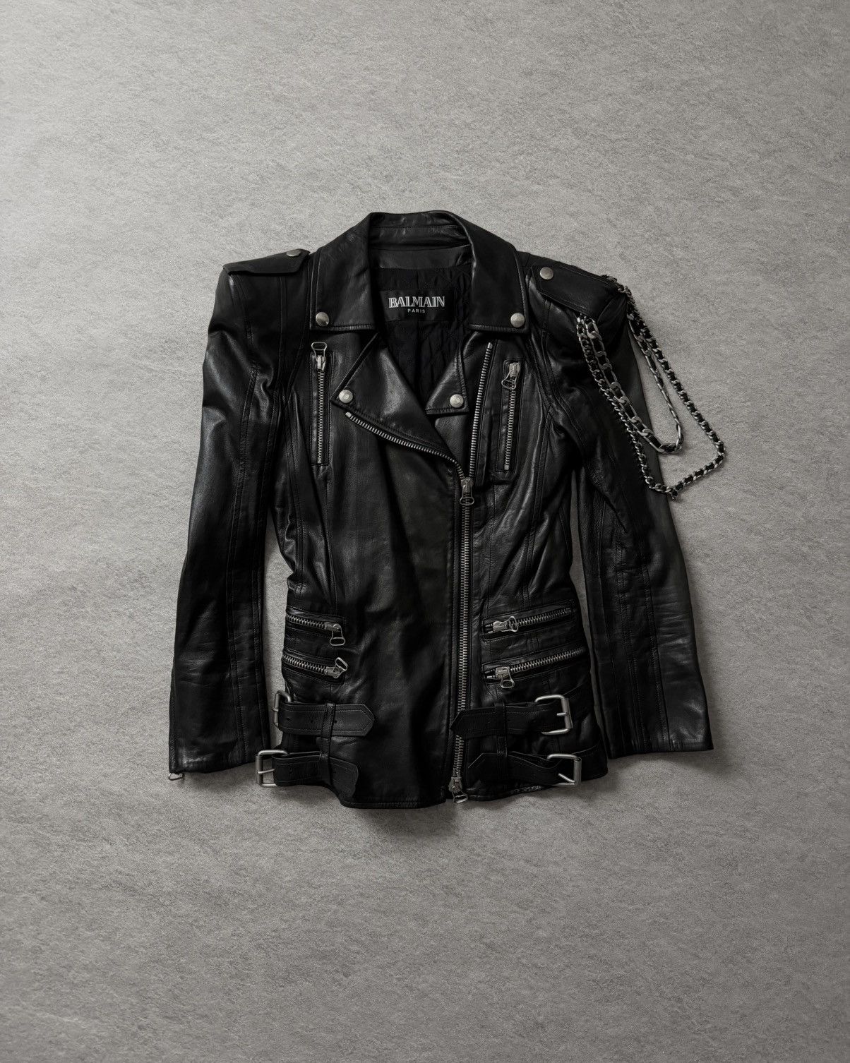 Balmain Balmain FW09 Leather Rider by Christophe Decarnin Size XS / US 0-2 / IT 36-38 - 3 Thumbnail