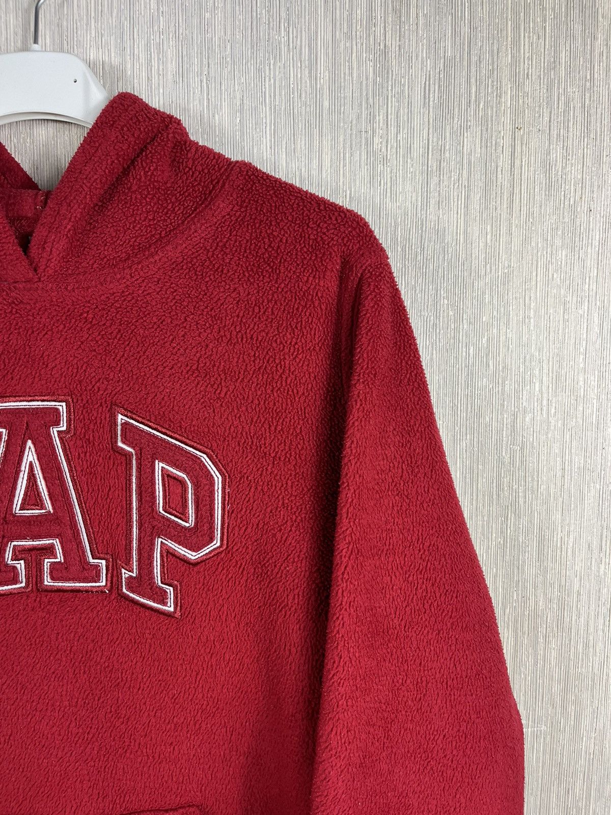 Gap × Vintage Vintage GAP 90s sherpa fleece hoodie teddy bear y2k spellout Size M / US 6-8 / IT 42-44 - 4 Thumbnail