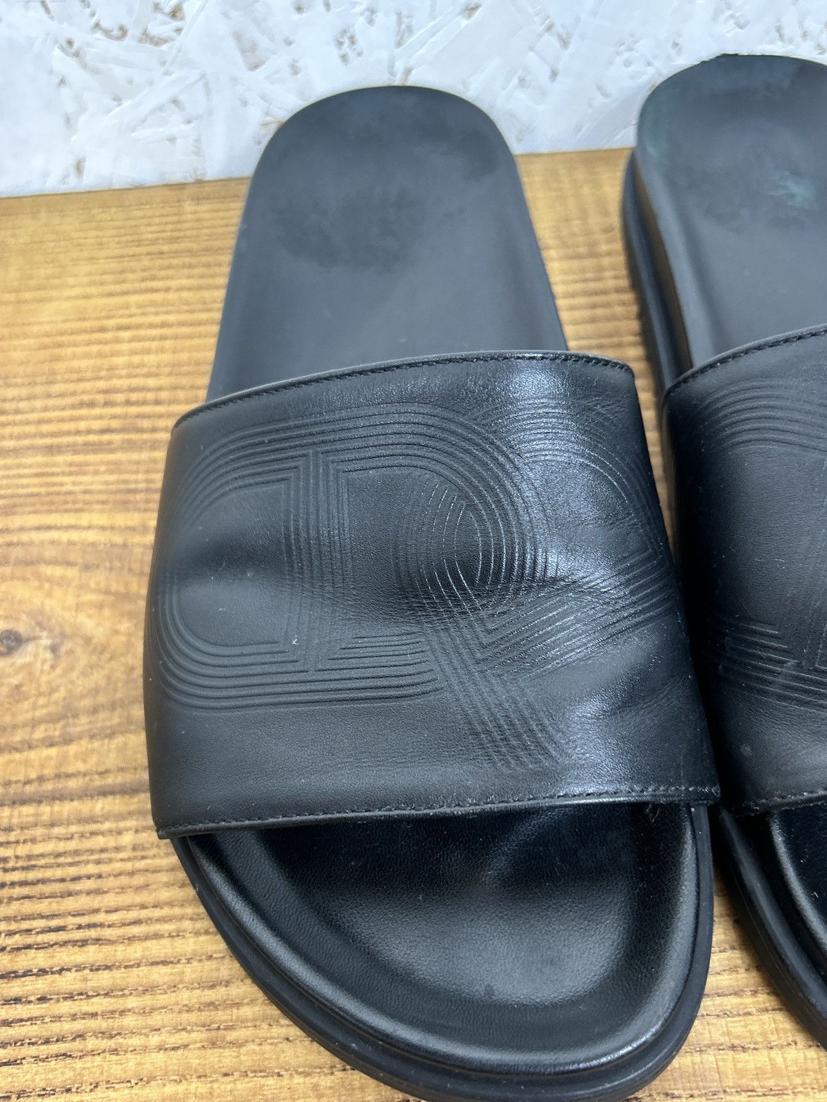Hermes Hermes Biarritz Calfskin Leather Sandals 44 Black Size US 10.5 / EU 43-44 - 3 Thumbnail