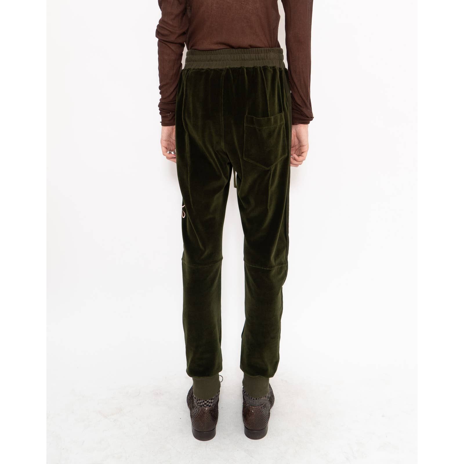 Haider Ackermann FW20 Green Velvet Embroidered Jogger Size US 30 / EU 46 - 4 Thumbnail