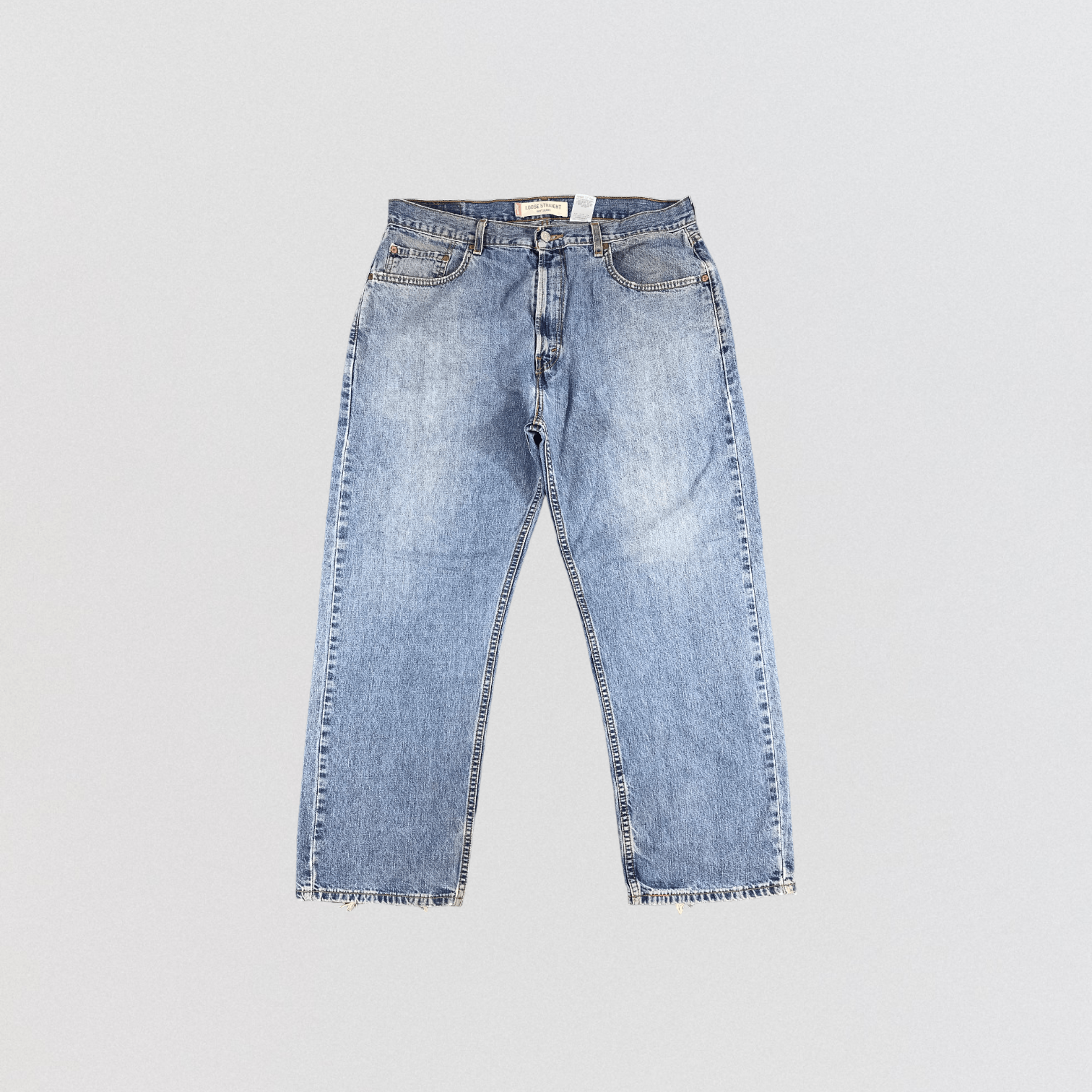 image of Mid Wash Levis 565 Jeans-Jm1188 in Blue, Men's (Size 37)