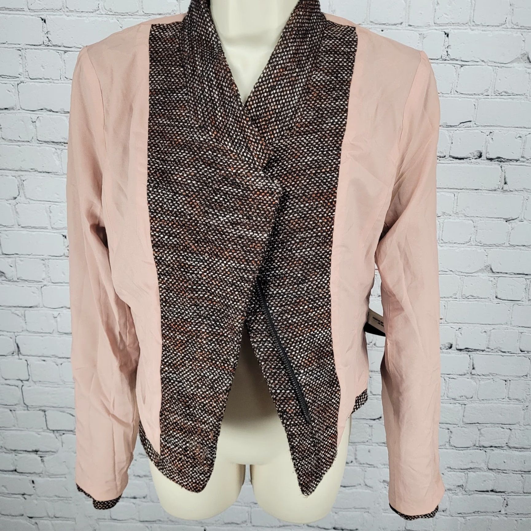 Ann Taylor Ann Taylor Jacket Womens Size 6 Brown Textured Zipped Pockets Lightweight Short Sleeve Business Casual Travel Size M / US 6-8 / IT 42-44 - 5 Thumbnail