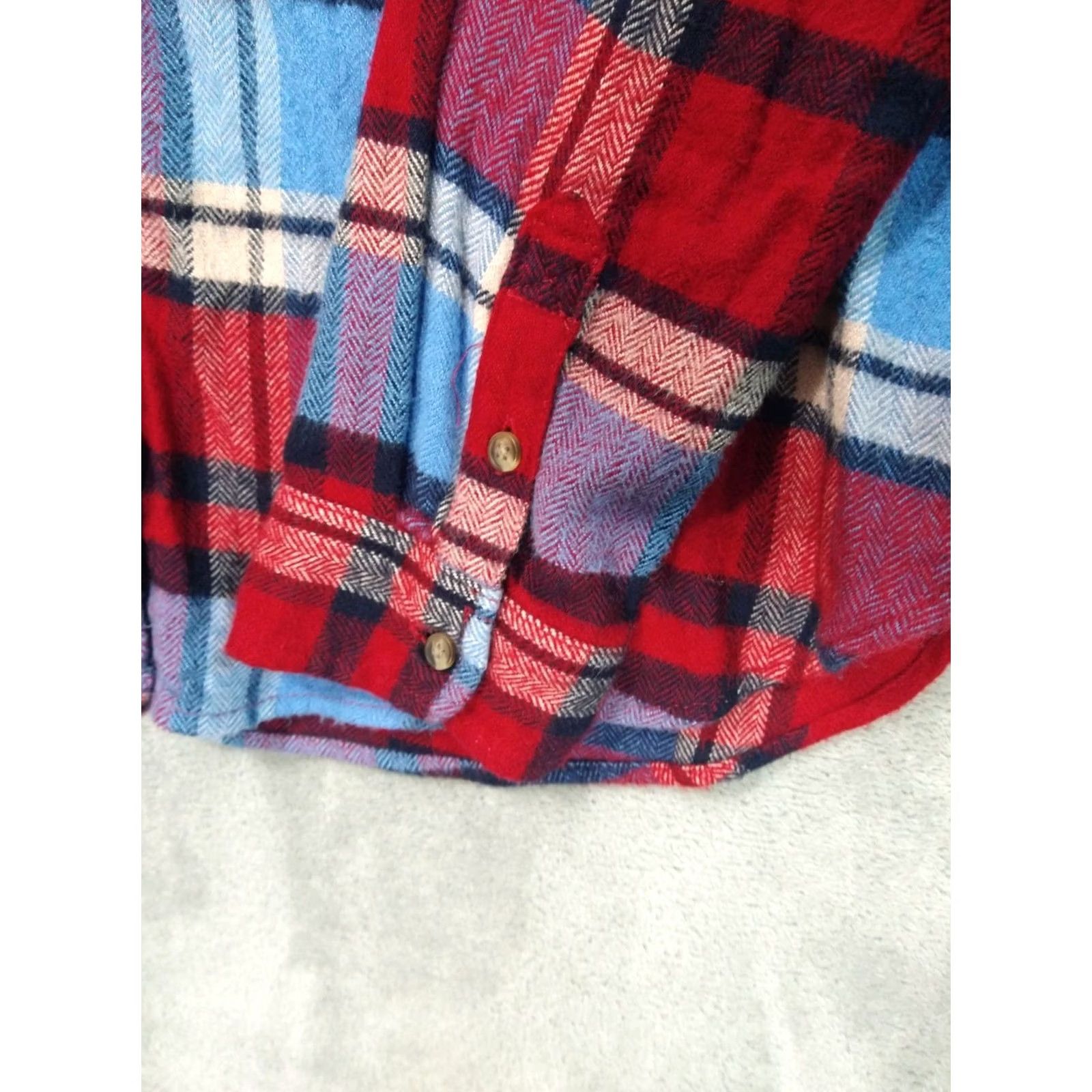 American Eagle Outfitters American Eagle Outfitters Shirt Womens L Red Plaid Flannel Classic Cotton Viscose Pockets Button-Up Size L / US 10 / IT 46 - 3 Thumbnail