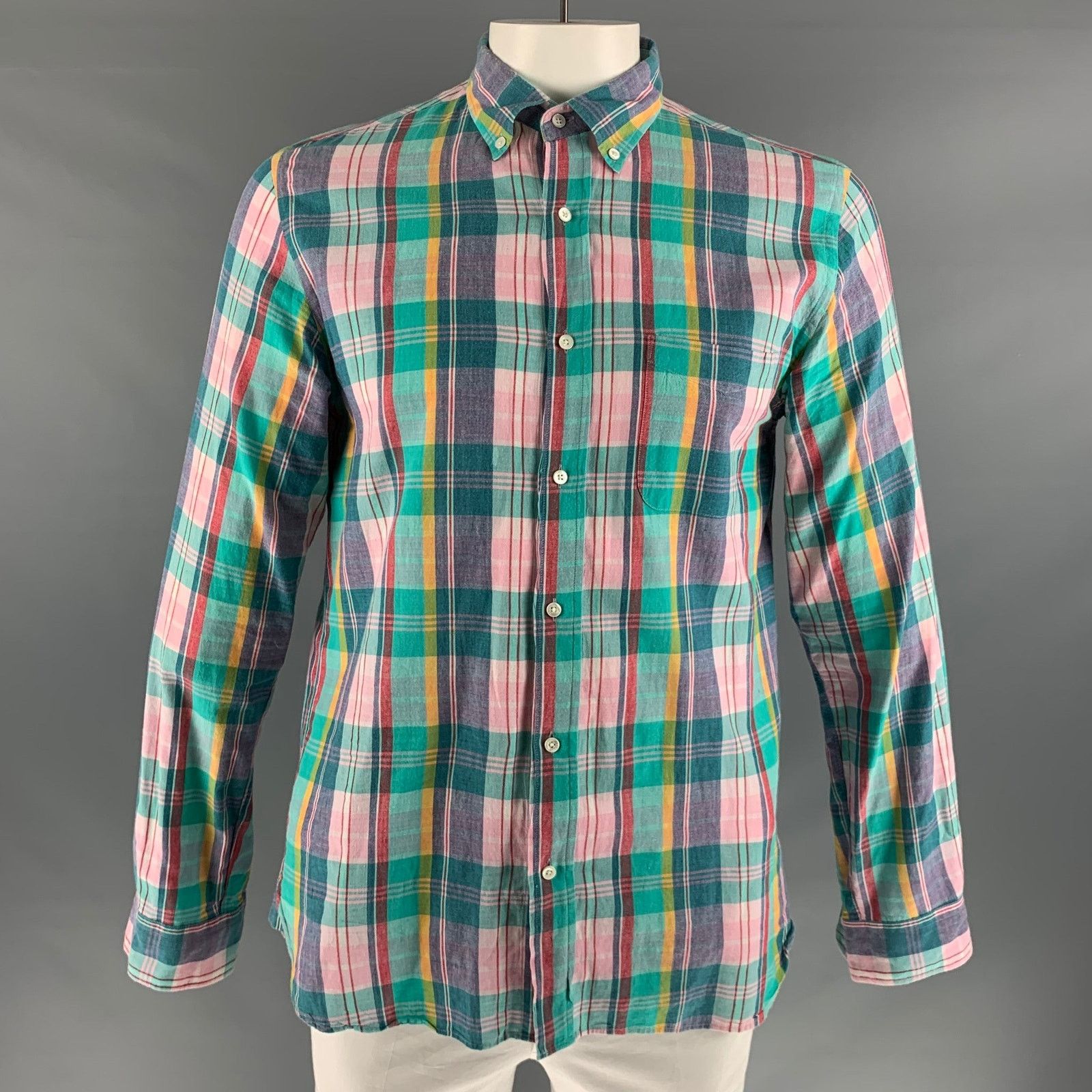 Other BEAMS Multi-Color Madras Cotton One pocket Long Sleeve Shirt Size US L / EU 52-54 / 3 - 1 Thumbnail