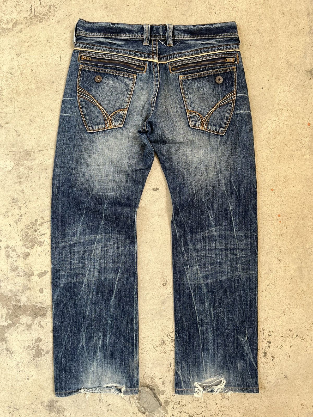 Hysteric Glamour Back Number Distressed vintage japanese brand western jeans Size US 33 - 8 Thumbnail