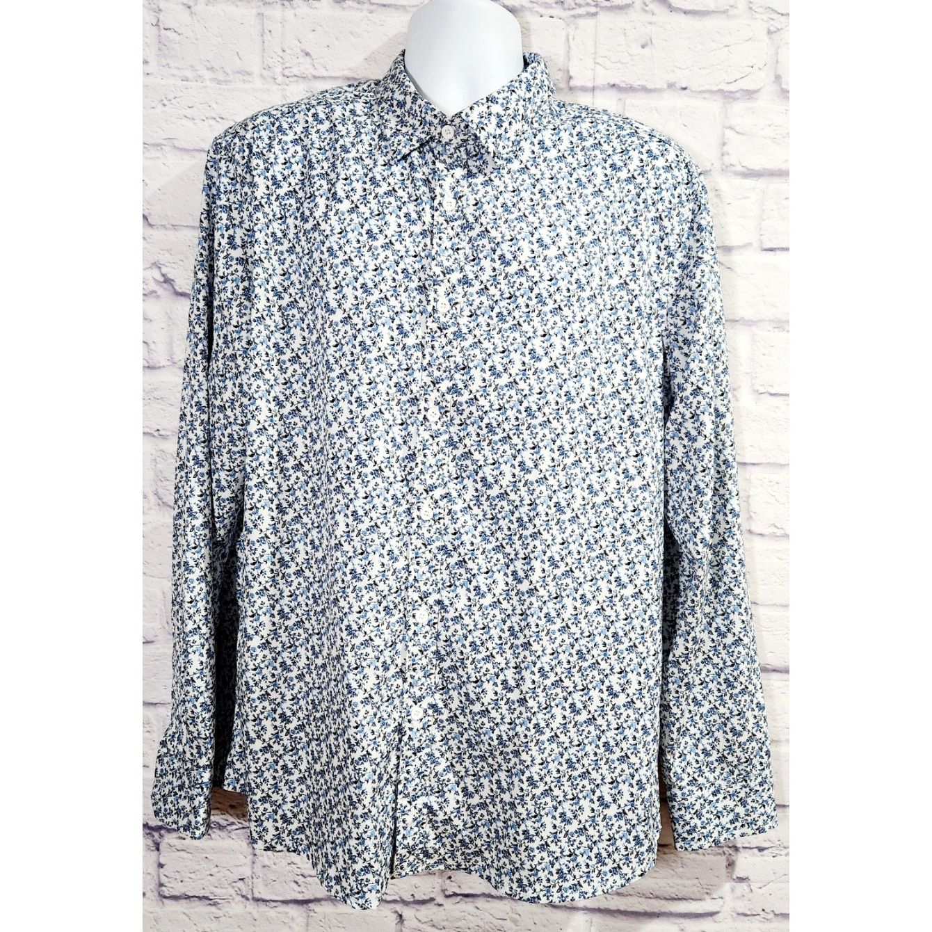 Other COOFANDY Blue Floral Button Down Large Shirt NWOT Size US L / EU 52-54 / 3 - 1 Thumbnail
