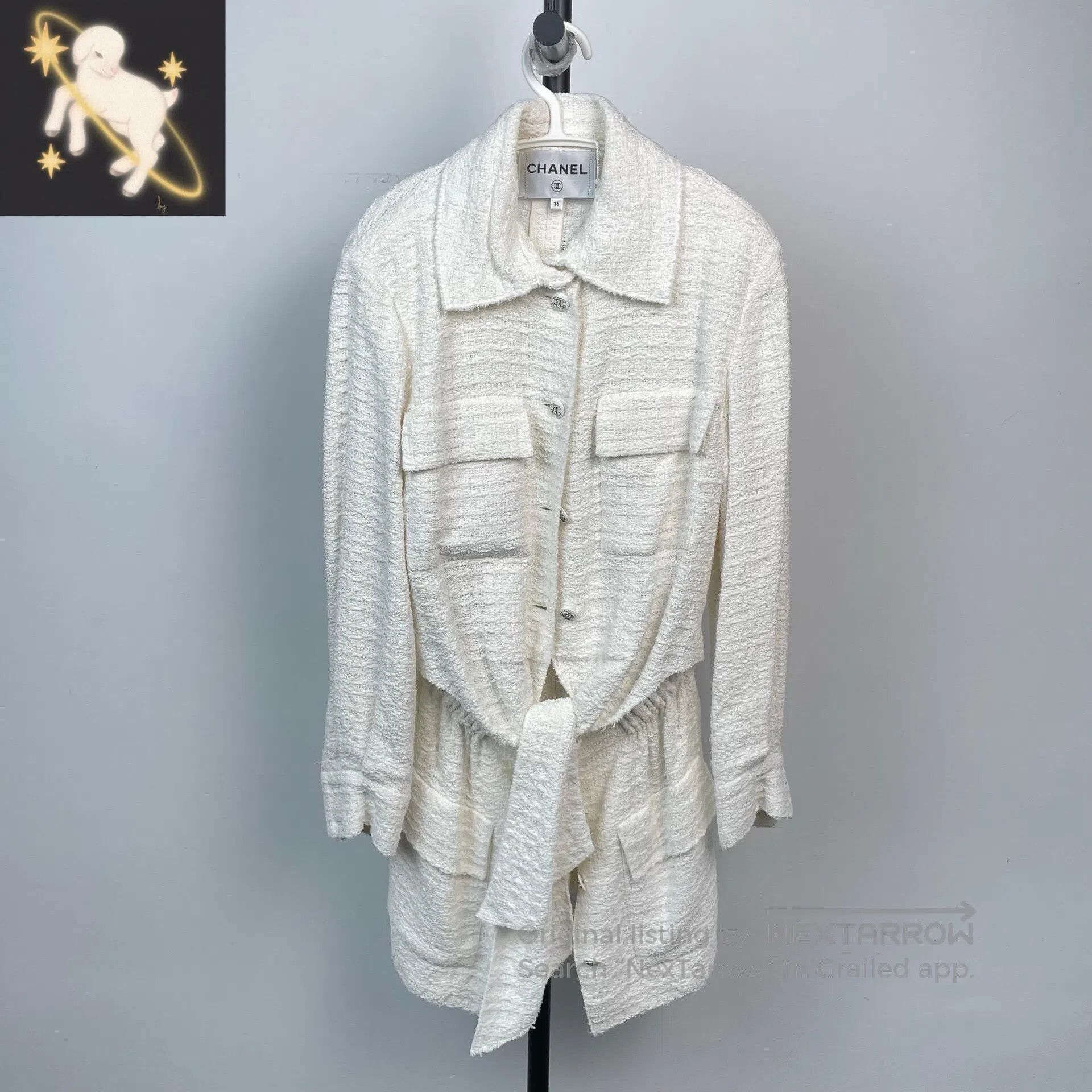 Chanel Chanel White Ribbon Dress Jacket| Size XS / US 0-2 / IT 36-38 - 1 Thumbnail