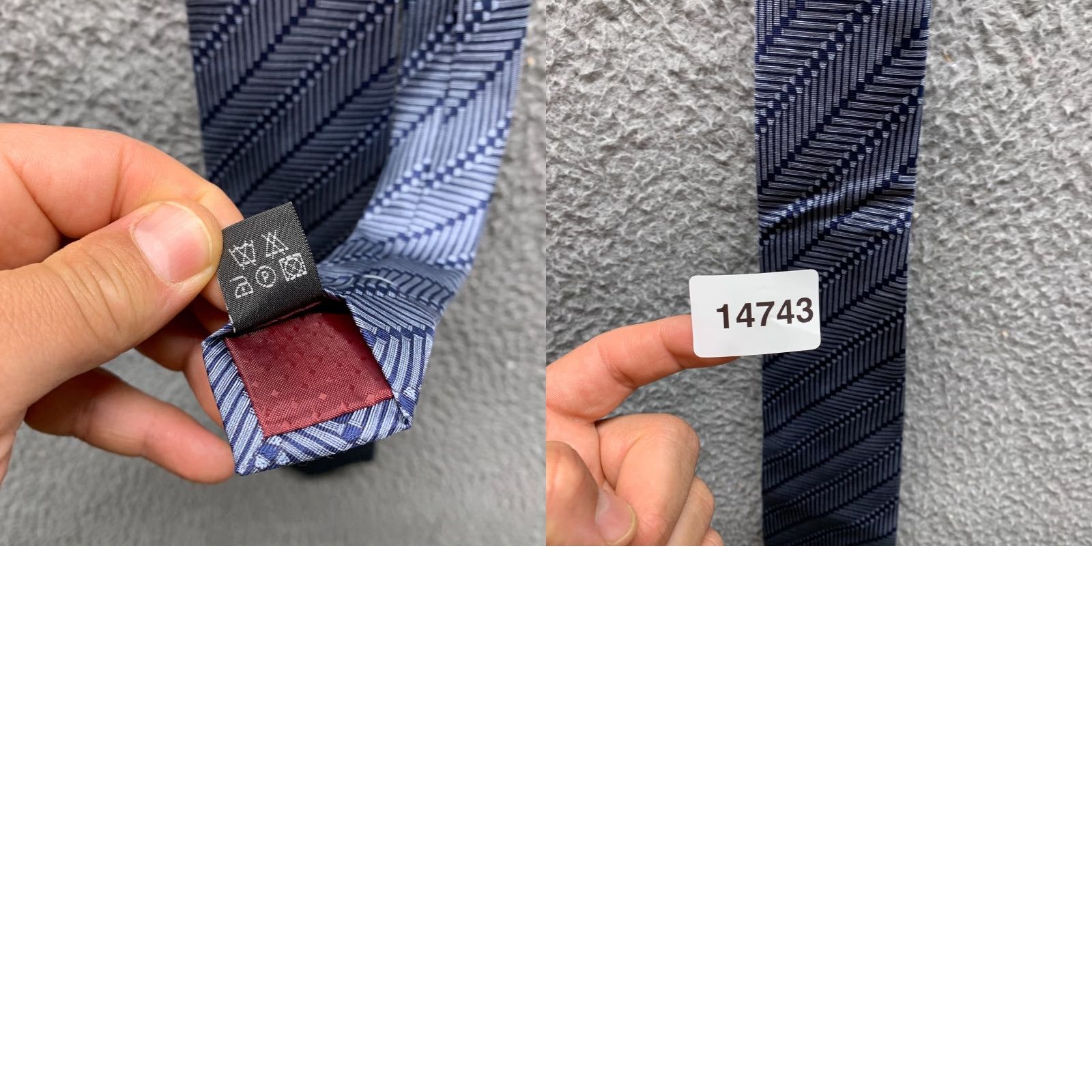 Vintage Vintage Diamond Tie Blue Striped Mens 3.5 Inch Silk Necktie Classic 57"-60" One Size Blue Mens Silk Tie Size ONE SIZE - 8 Thumbnail