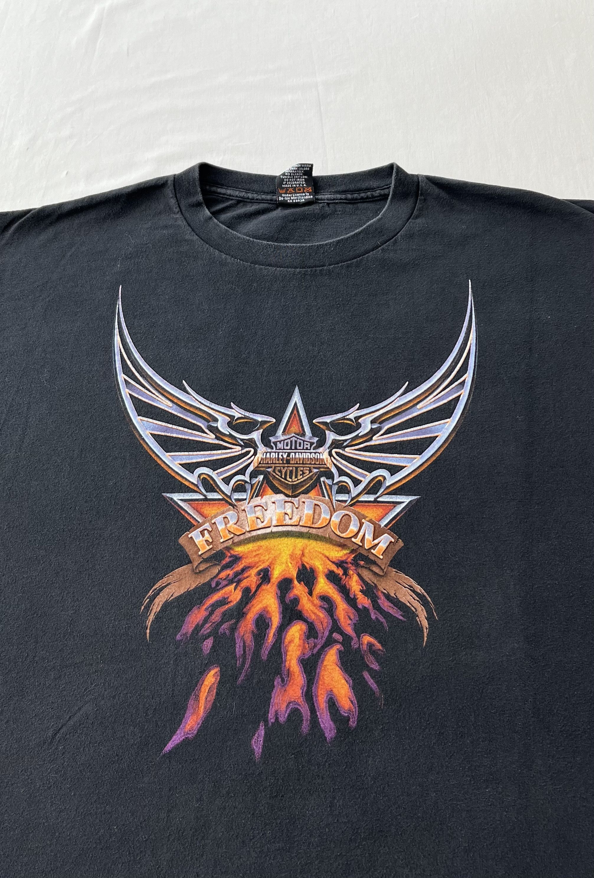 Harley Davidson Vintage 2000s Harley Davidson Fire Flame Freedom Alabama Tee Size US XL / EU 56 / 4 - 6 Thumbnail