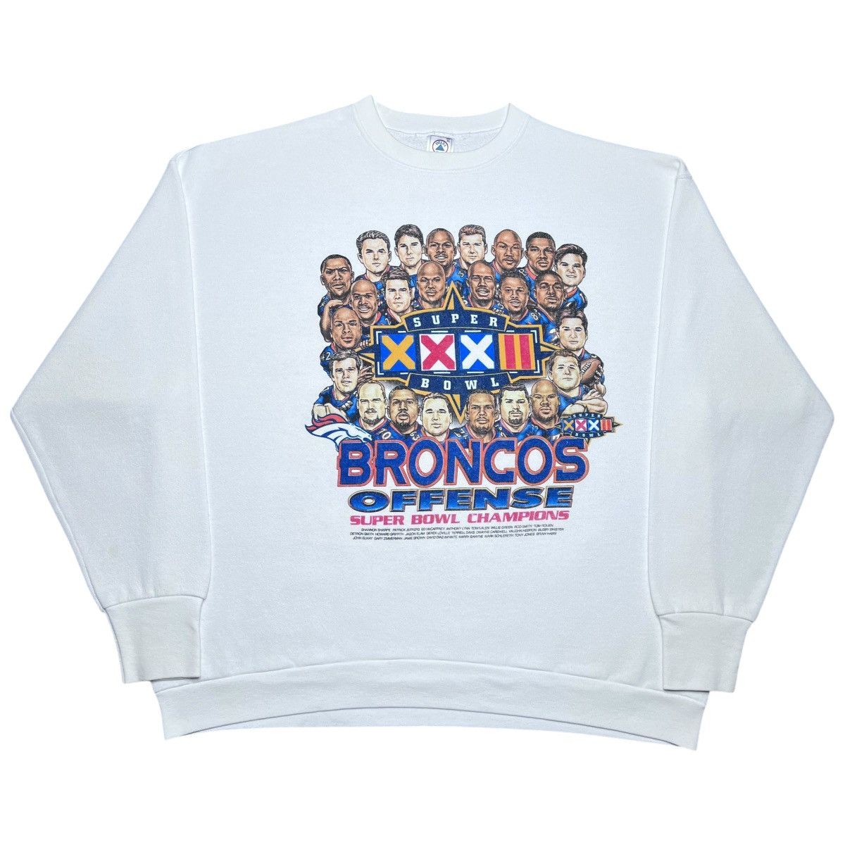NFL Vtg 1997 NFL Denver Broncos Super Bowl Caricature Sweatshirt Size US XL / EU 56 / 4 - 1 Thumbnail