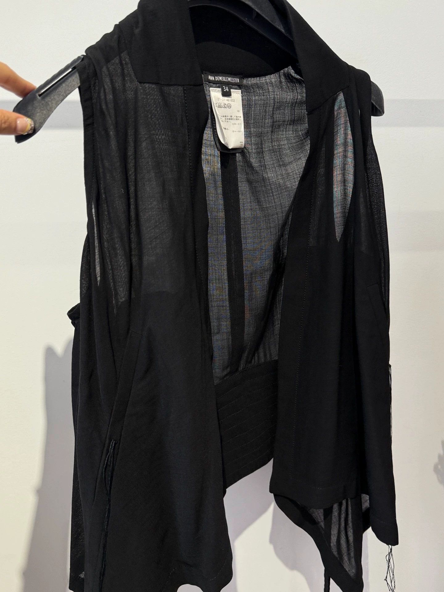 Ann Demeulemeester Ann Demeulemeester Black Irregular Strap Vest 34 Size XXS / US 00 / IT 34 - 5 Thumbnail