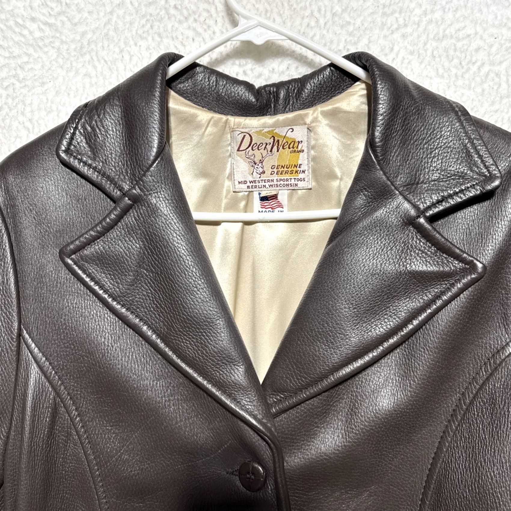 Vintage VINTAGE Deer Wear Genuine Deer Leather Jacket Women's L Brown Long Coat Size L / US 10 / IT 46 - 4 Thumbnail