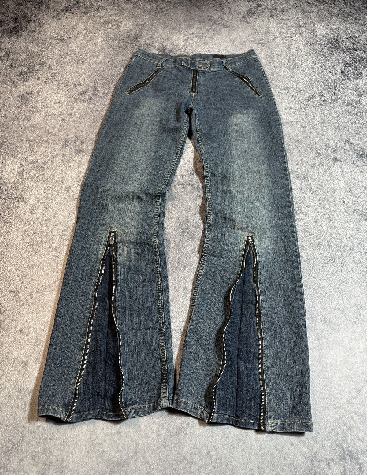 Designer Y2K Vintage Casual Denim Zip Avant Garde Opium Style USA S Size US 31 - 1 Thumbnail