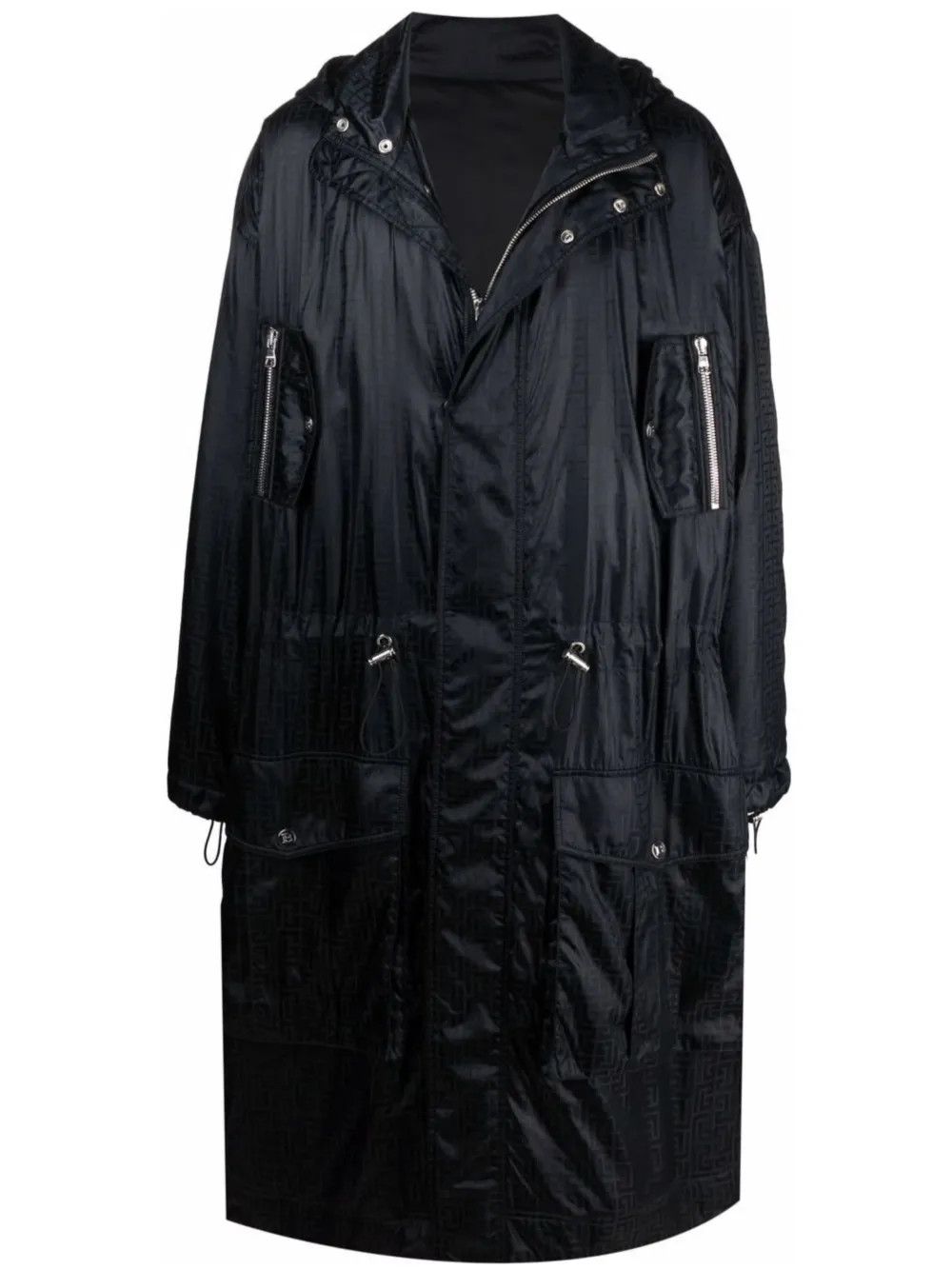 Balmain o1y0426 Hooded Overcoat in Black Size US M / EU 48-50 / 2 - 1 Thumbnail