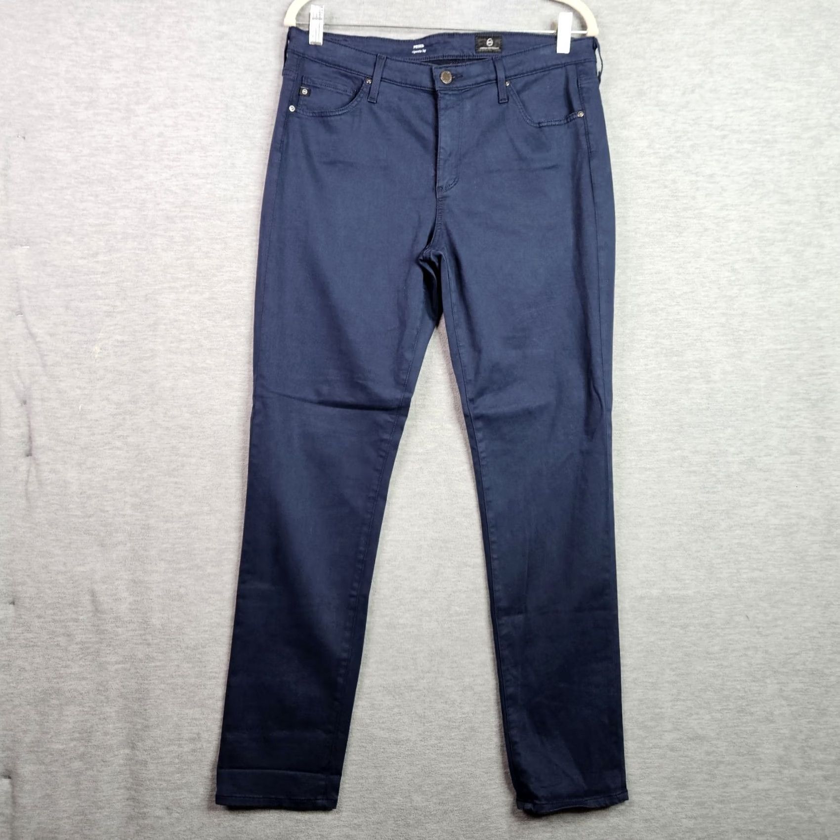 Vintage AG Adriano Goldschmied Prima Cigarette Leg Pants Womens 32R Navy Blue Casual Everyday Modern Regular Jeans Trousers Size 24" / US 00 / IT 34 - 2 Thumbnail
