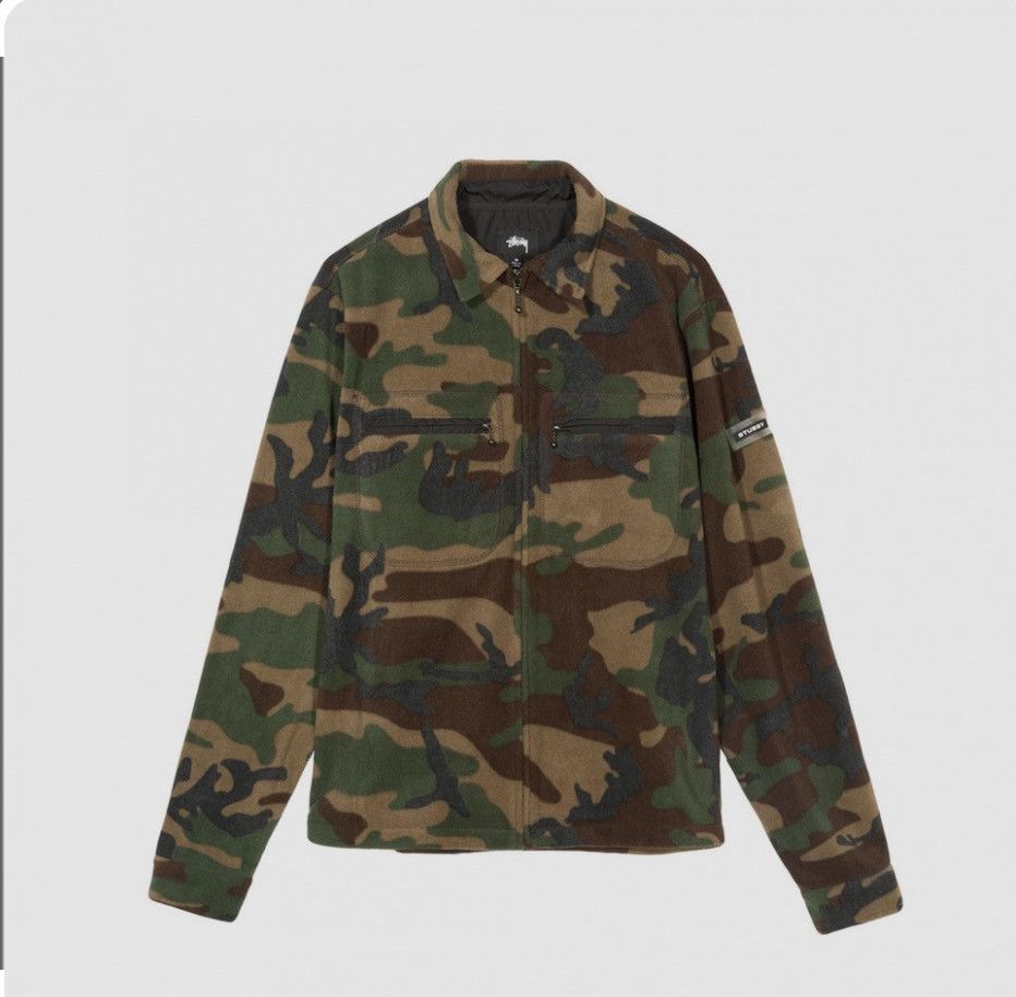 Stussy Stussy Camo Fleece Zip Up Shirt Size US M / EU 48-50 / 2 - 9 Thumbnail