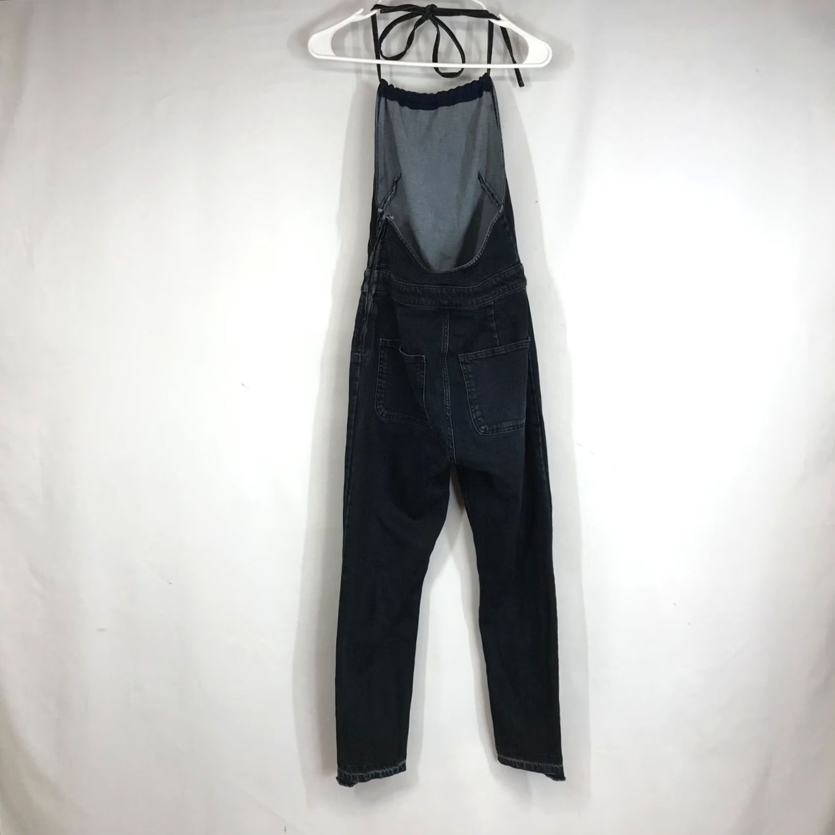 Free People FREE PEOPLE Womens Jumpsuit Black Cotton Blend Size 4 Halter Size 27" / US 4 / IT 40 - 4 Thumbnail