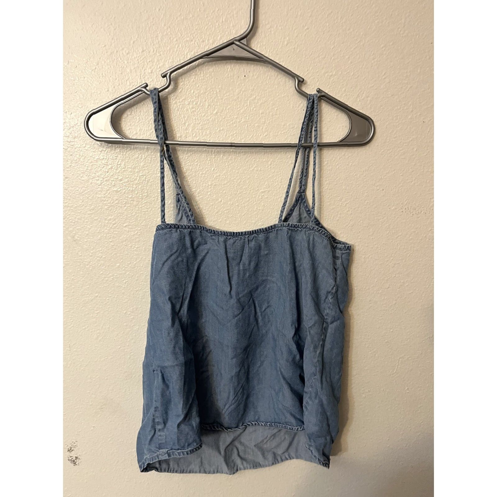 Anthropologie VINTAGE Cloth & Stone Tank Top Chambray Tencel Women XS Blue Adult Tank 100% Tencel Chambray, 90s/Anthropologie-inspired Women’s Clothing Size XS / US 0-2 / IT 36-38 - 2 Thumbnail