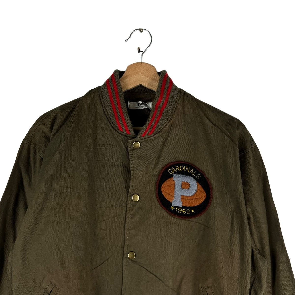Japanese Brand 🔥VINTAGE VARSITY BOMBER JACKET REMO CAPITAL P BIG LOGO Size US M / EU 48-50 / 2 - 2 Thumbnail