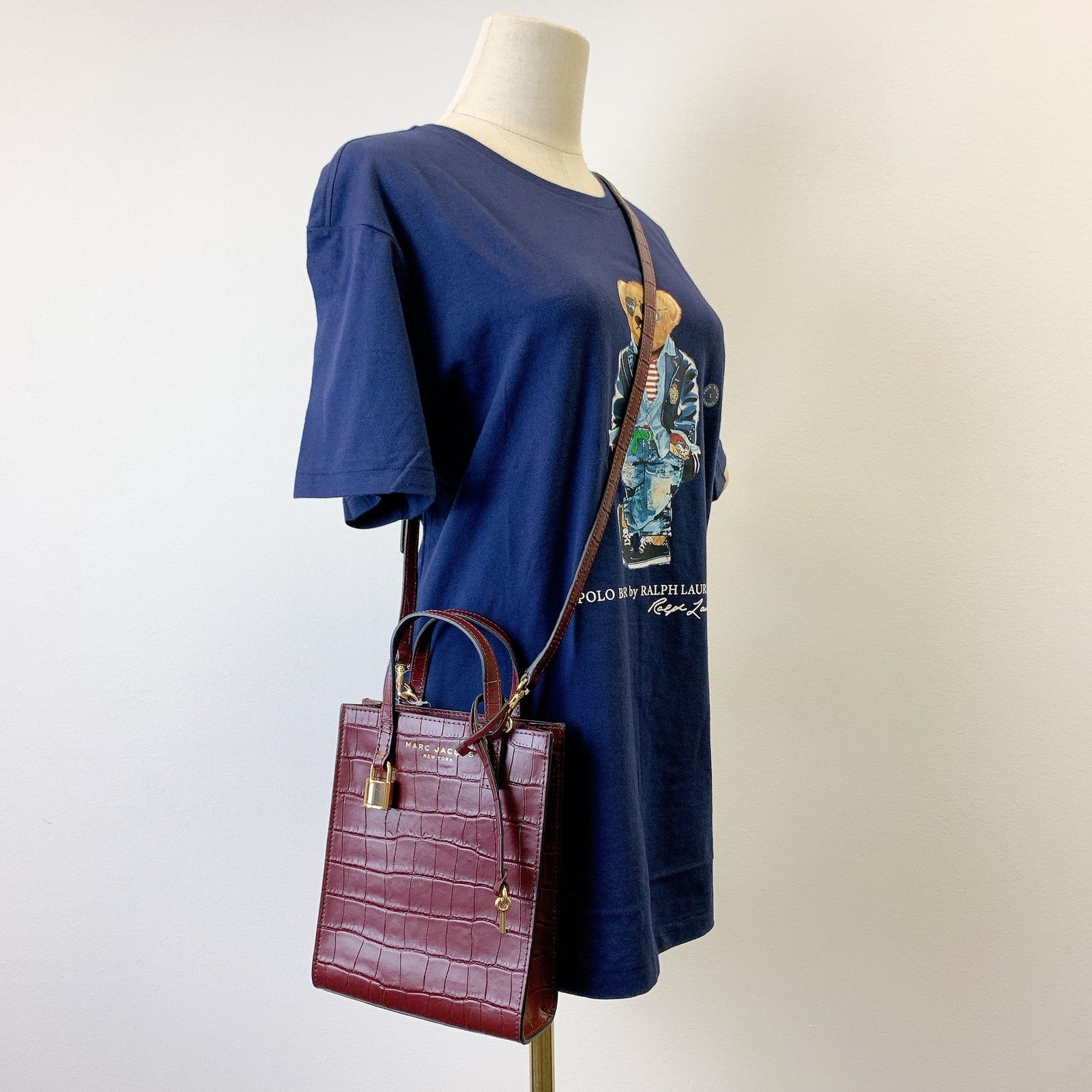 Marc Jacobs Marc Jacobs H017L01RE22-606 Micro Grind Tote Embossed SYRAH Size ONE SIZE - 1 Thumbnail
