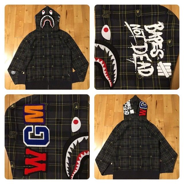Bape × Undefeated BAPE × Undefeated Check shark full zip hoodie a bathing ape Size US S / EU 44-46 / 1 - 1 Thumbnail