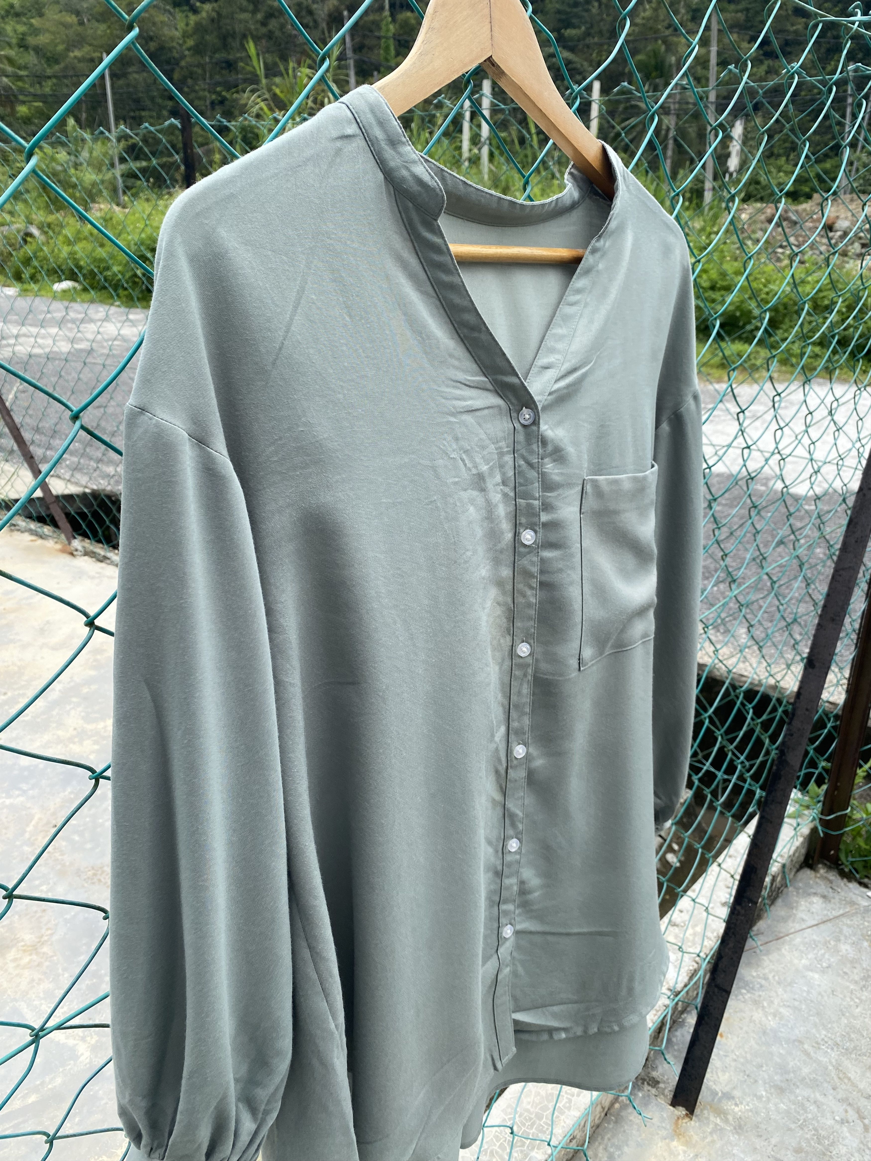 GU GU olive green rayon blend bouses Size M / US 6-8 / IT 42-44 - 3 Thumbnail