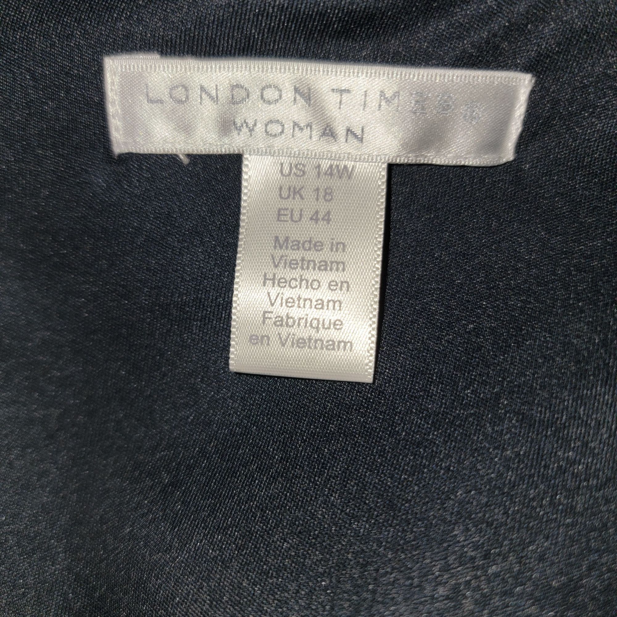 Other Elegant Navy Sleeveless Dress With Bow Accent By London Time Size XL / US 12-14 / IT 48-50 - 3 Thumbnail