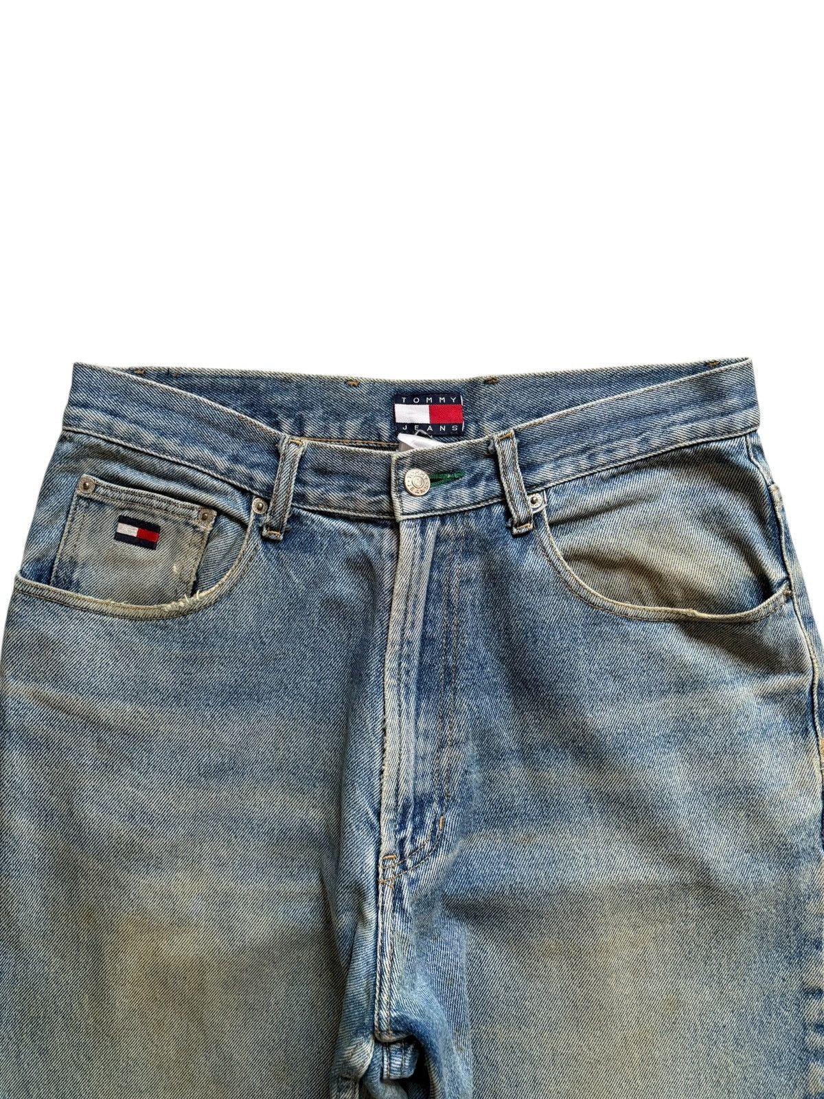 Tommy Jeans Vintage Tommy Mud Wash Distressed Baggy Jeans Size US 31 - 4 Thumbnail