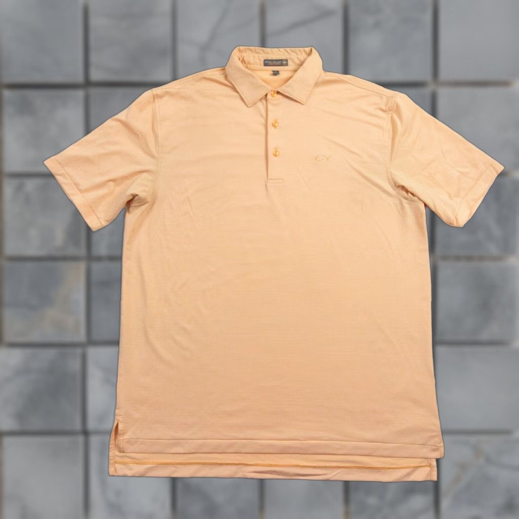 Peter Millar Peter Millar Polo Shirt Mens Large Orange Summer Comfort Striped Stretch Golf Size US L / EU 52-54 / 3 - 1 Thumbnail
