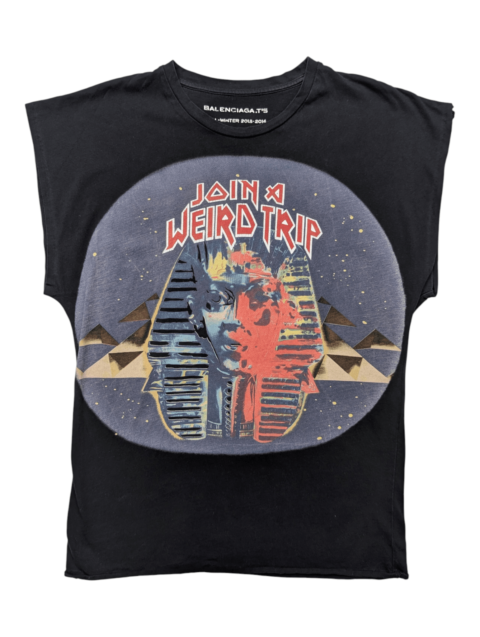 Balenciaga Balenciaga Black AW13 Egyptofunk "Join A Weird Trip" Tee Size S / US 4 / IT 40 - 1 Thumbnail