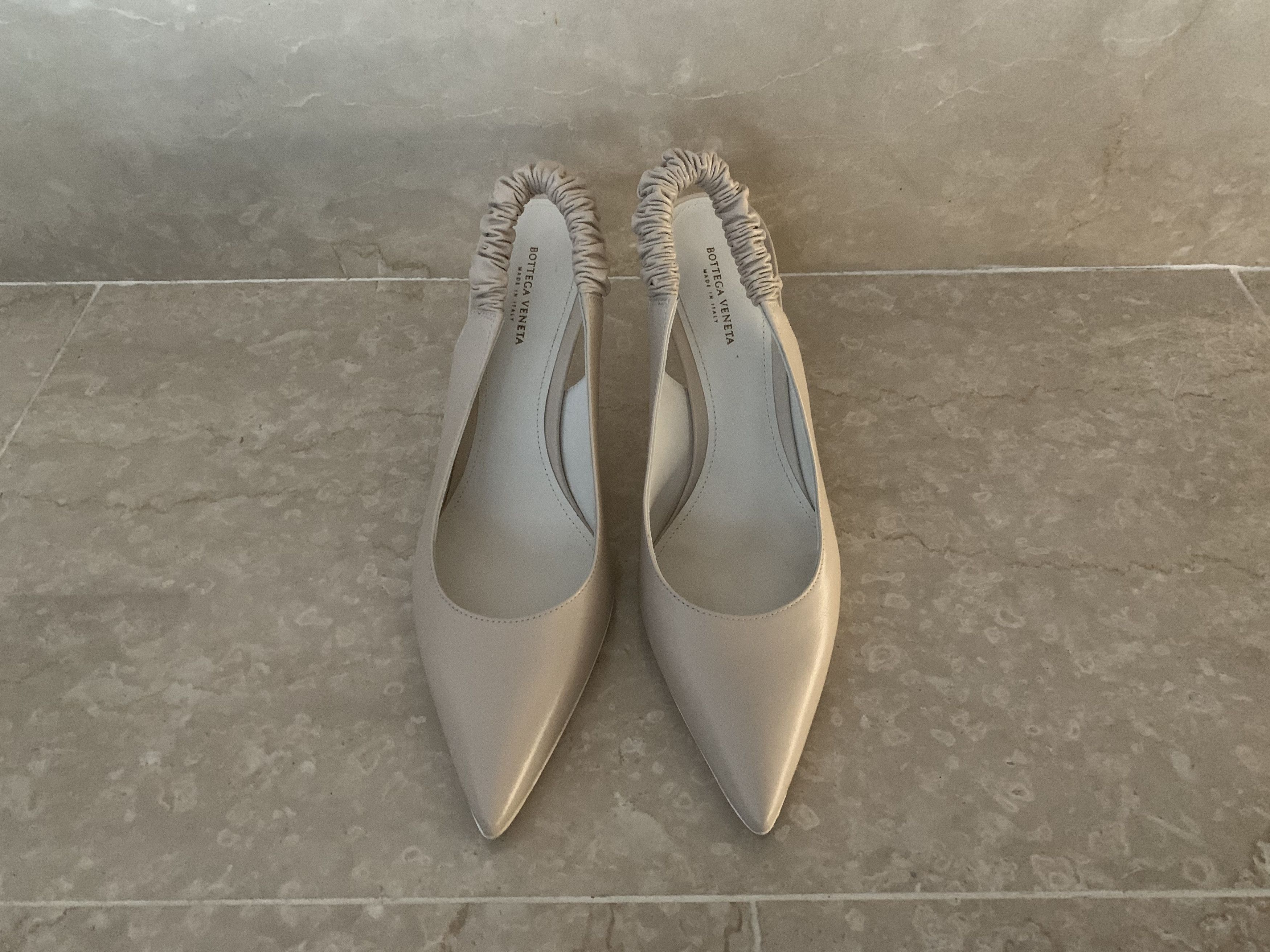 Bottega Veneta Almond slingback pumps in beige Size US 8 / IT 38 - 1 Thumbnail