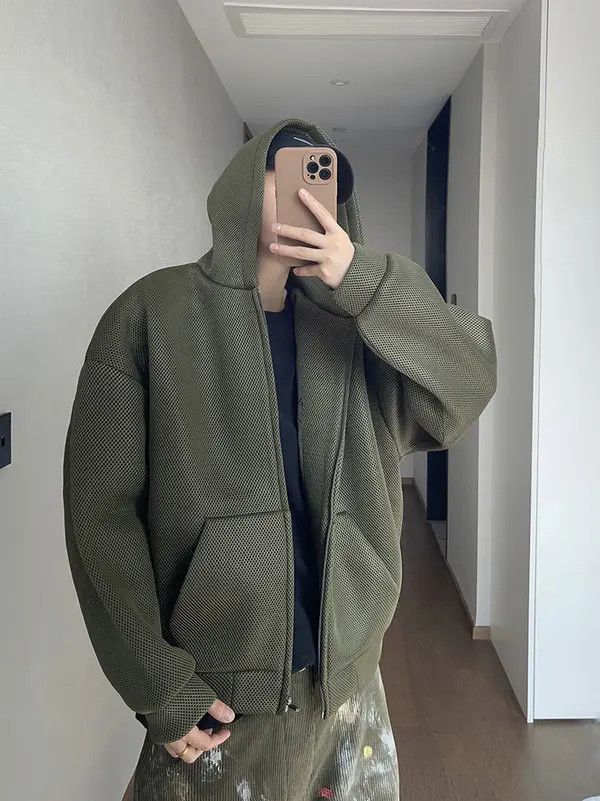 Vintage Ayukawa x Asaka Double Layer Green Mesh Hoodie Size US L / EU 52-54 / 3 - 7 Thumbnail