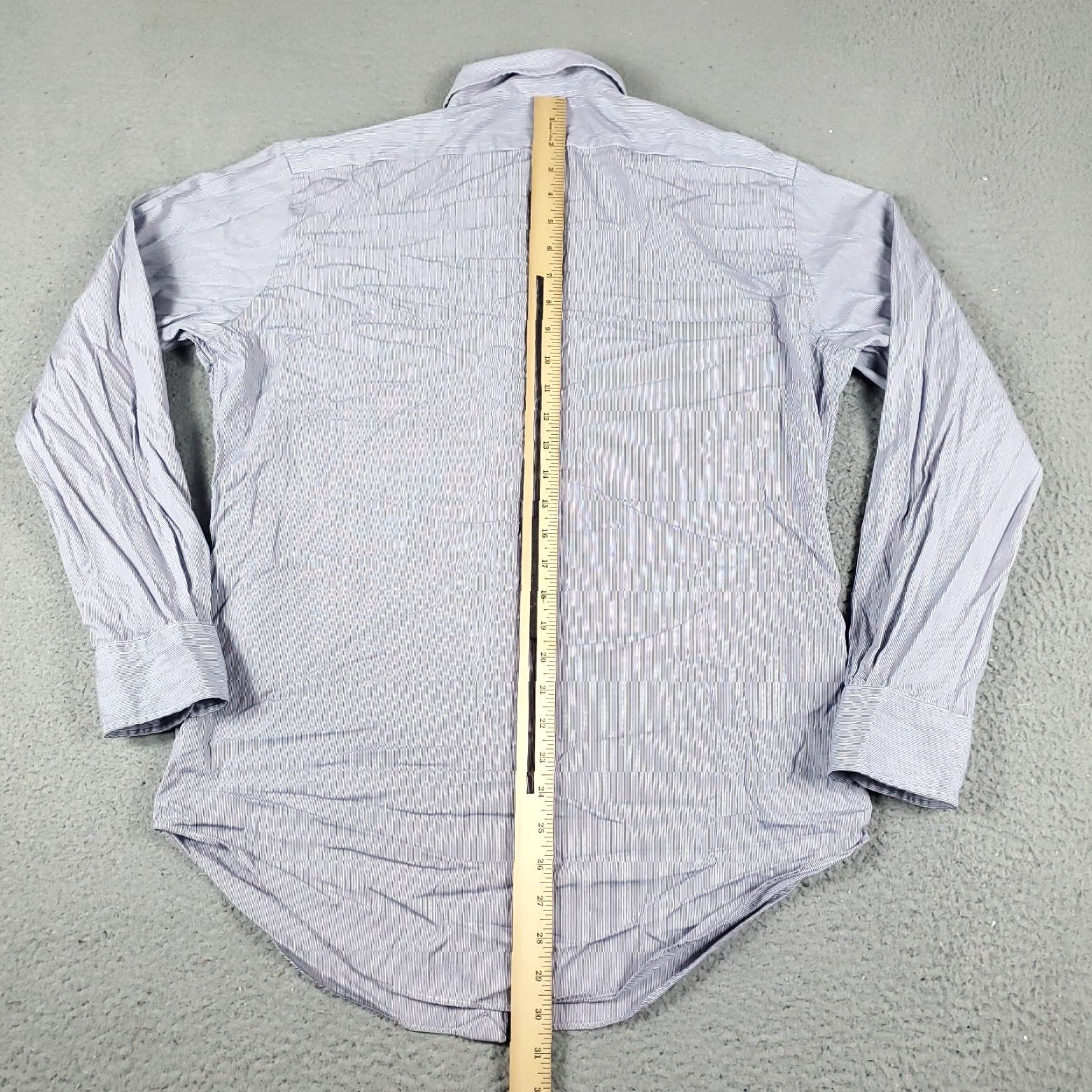 Ralph Lauren Ralph Lauren Dress Shirt Mens 15 Blue Striped Long Sleeve Button Up Regular Fit Size 40R - 3 Thumbnail