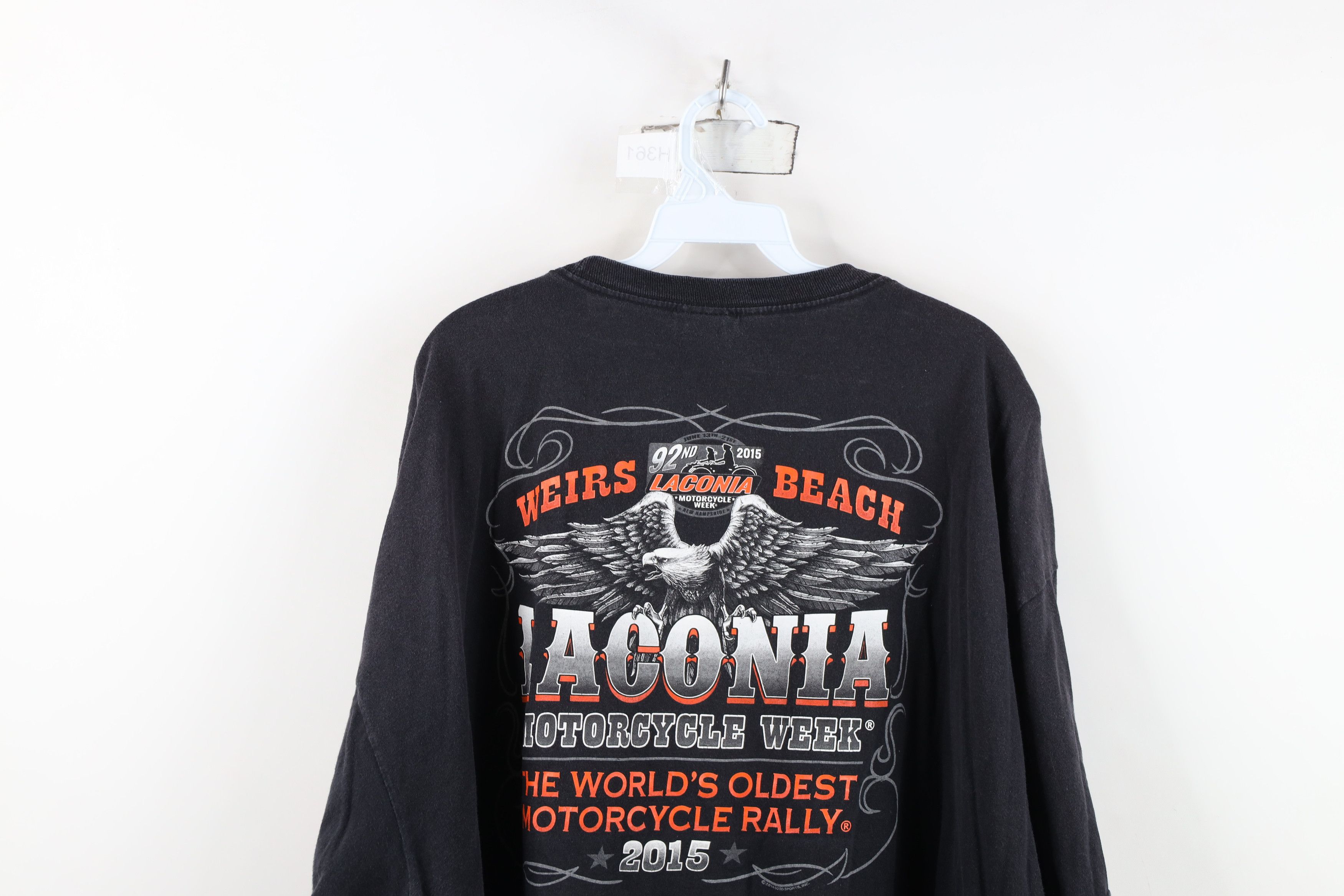 Vintage Vintage Y2K Spell Laconia Bike Week Motorcycle T-Shirt Black Size US XXL / EU 58 / 5 - 14 Thumbnail