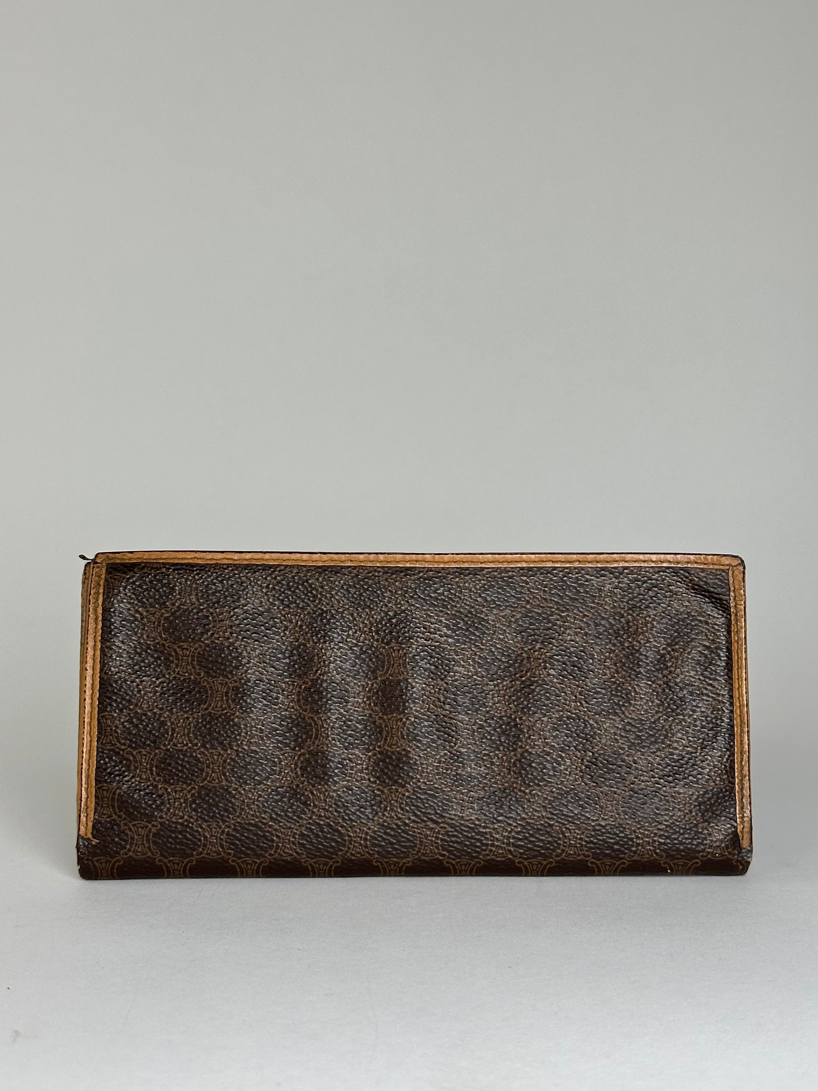 Celine Vintage Embossed Wallet Brown Size ONE SIZE - 1 Thumbnail