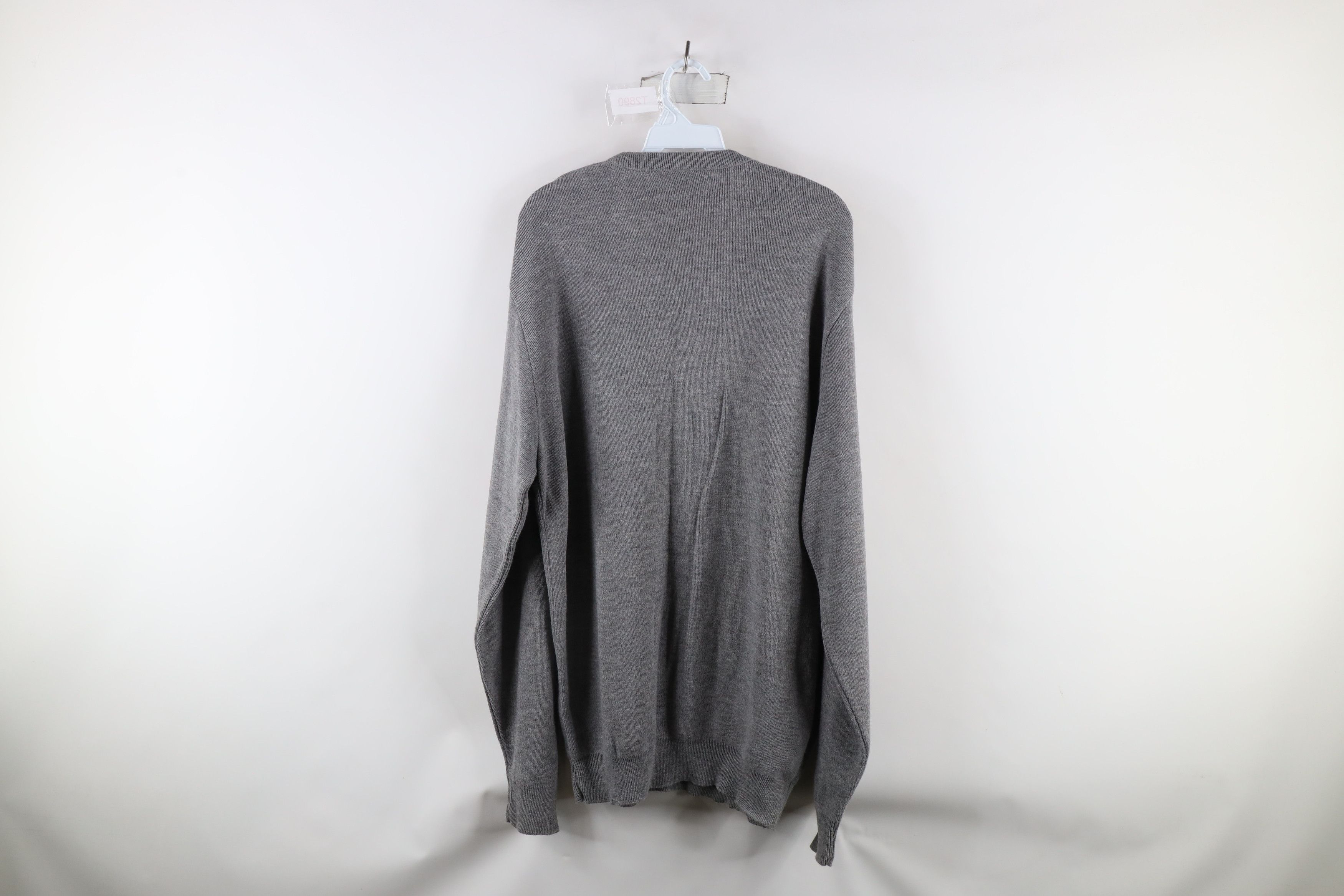Vintage Vintage 90s Streetwear Knit V-Neck Sweater Heather Gray USA Size US XL / EU 56 / 4 - 7 Thumbnail