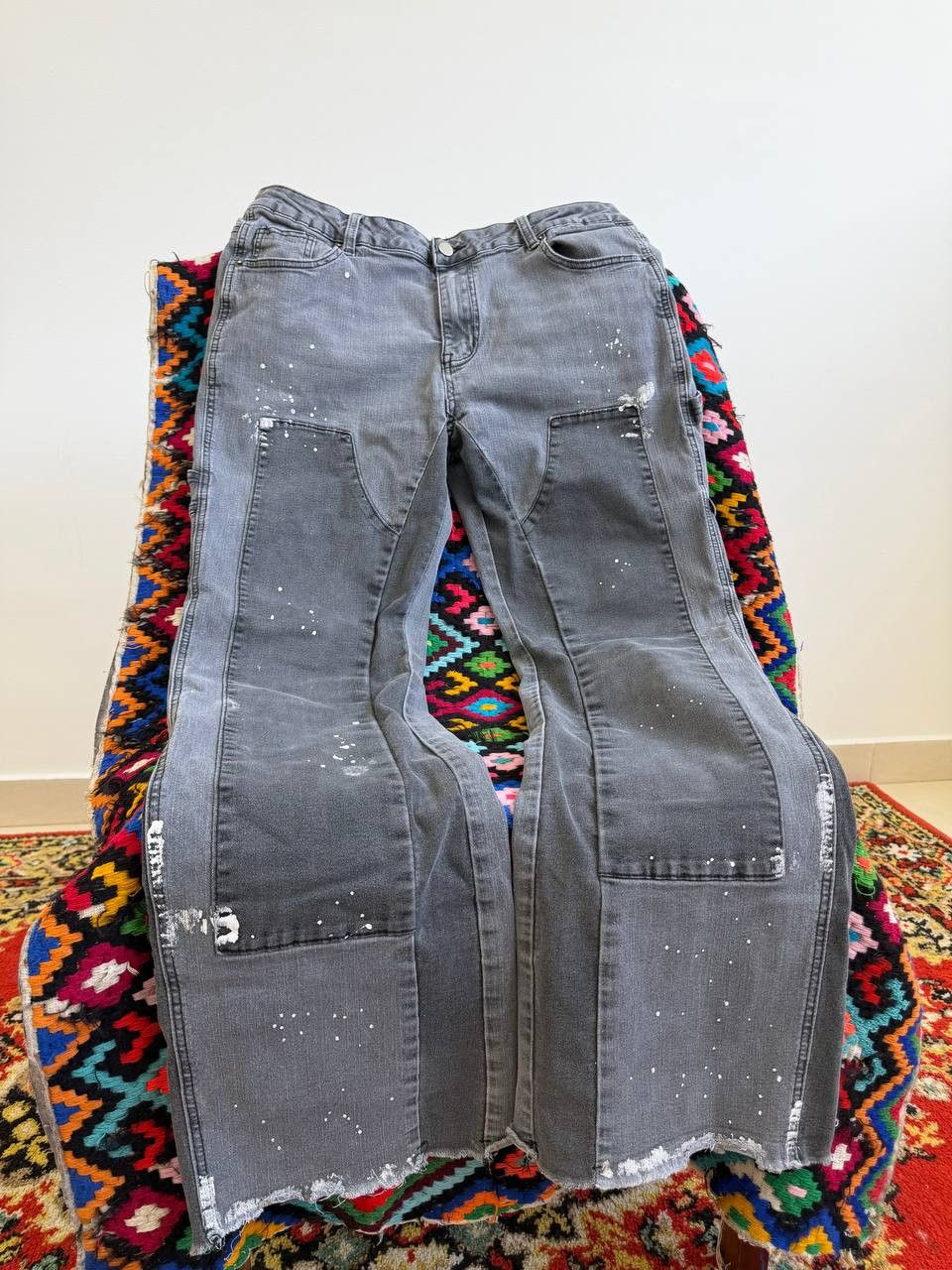 Tornado Mart Rare Japanese flared crazy pattern flared jeans tornado mart Size US 32 / EU 48 - 4 Thumbnail