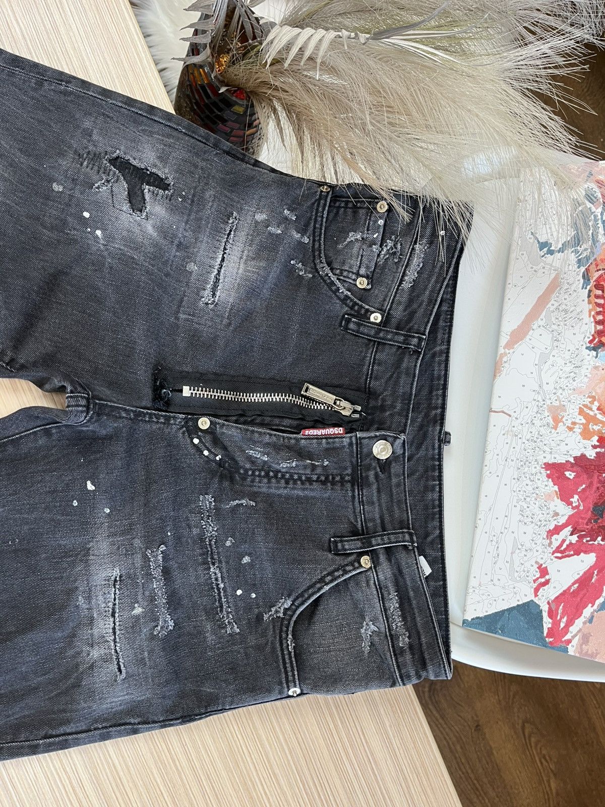 Dsquared2 Vintage Dsquared Jeans Big Logo Faded Flared Wide Distressed Size US 32 / EU 48 - 3 Thumbnail