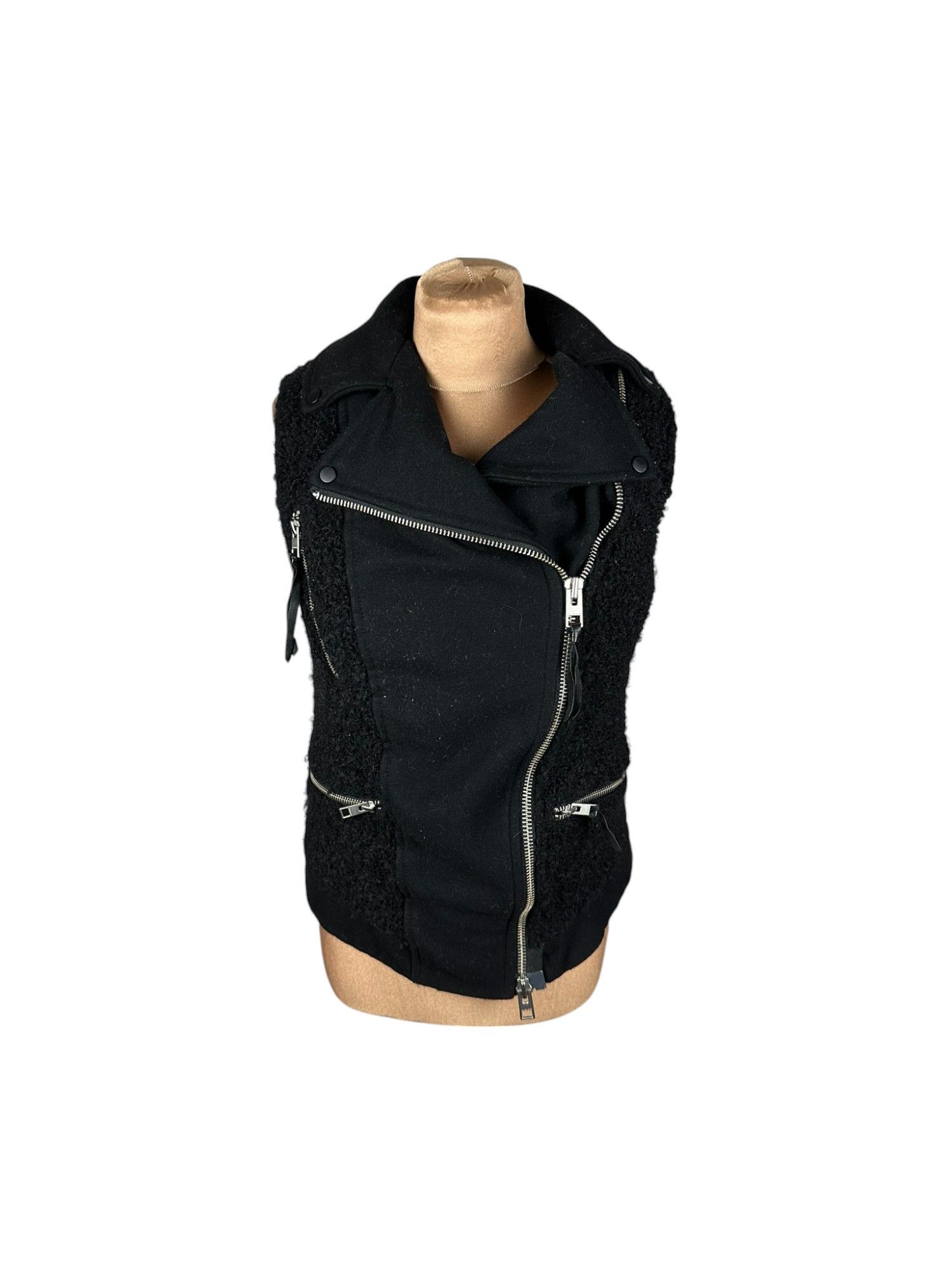Allsaints × Designer Allsaints Avant Garde Wool Zip Y2k Vest Size S / US 4 / IT 40 - 1 Thumbnail