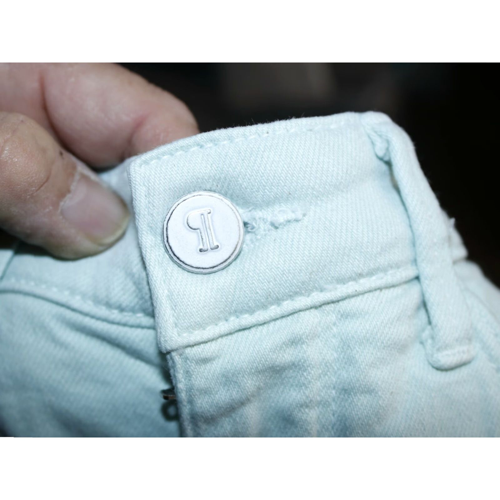Vintage VINTAGE Pilcro & the Letterpress Script Jeans Women 25 Mint Green Raw Hem Skinny Ankle High Rise 25 Womens jeans Size ONE SIZE - 6 Thumbnail
